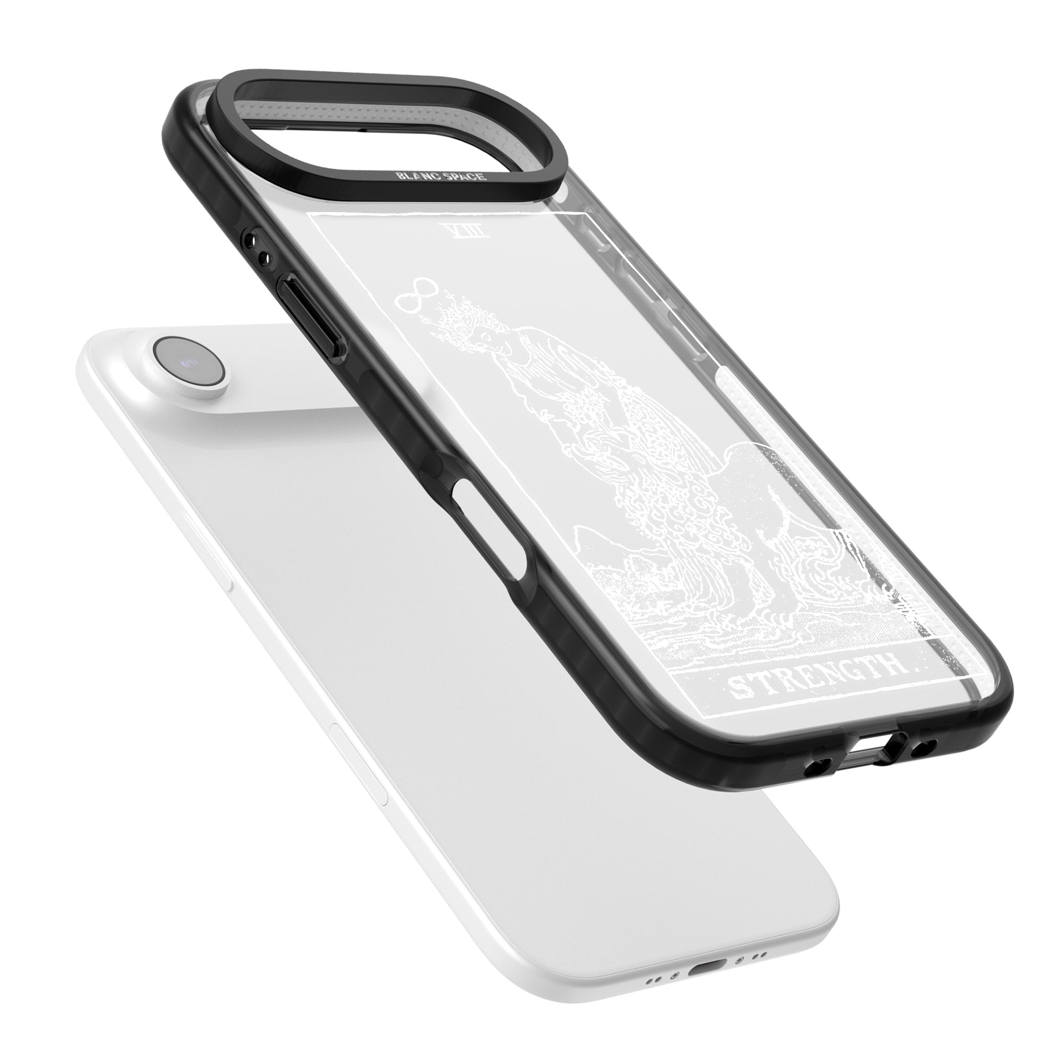 Personalised Strength Tarot Card (White) iPhone 17 Air Impact Black Phone Case Colours