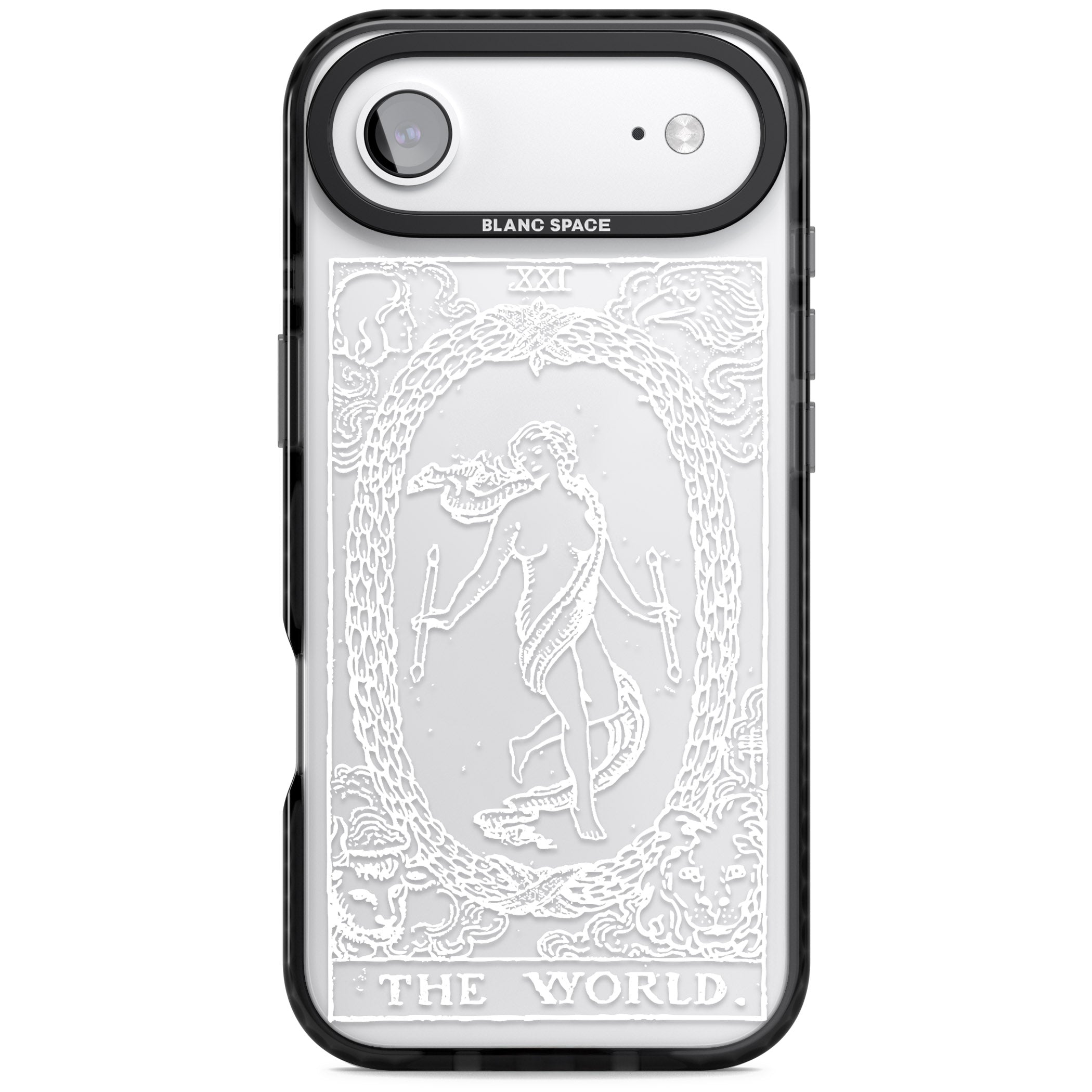 Personalised The World Tarot Card (White) iPhone 17 Air Impact Black Phone Case