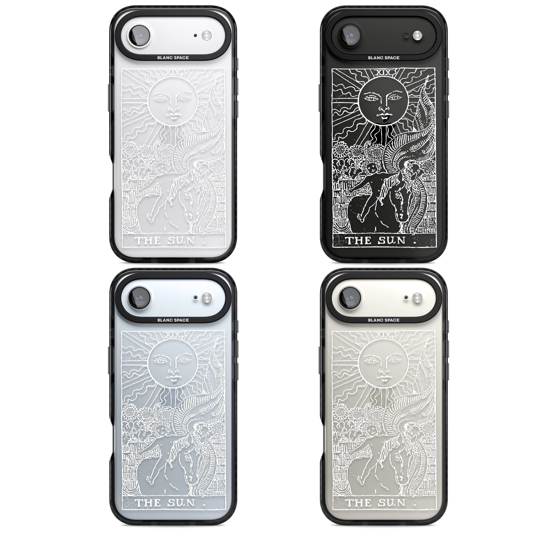 Personalised The Sun Tarot Card (White) iPhone 17 Air Impact Black Phone Case APT Impact Protection