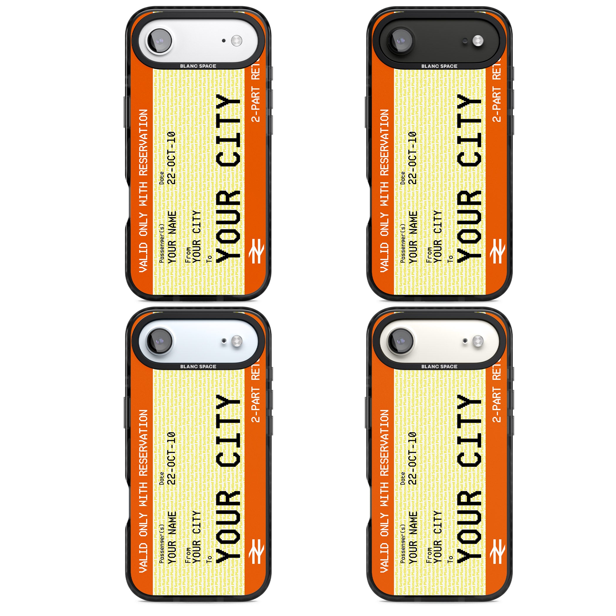Personalised Create Your Own Train Ticket iPhone 17 Air Impact Black Phone Case APT Impact Protection