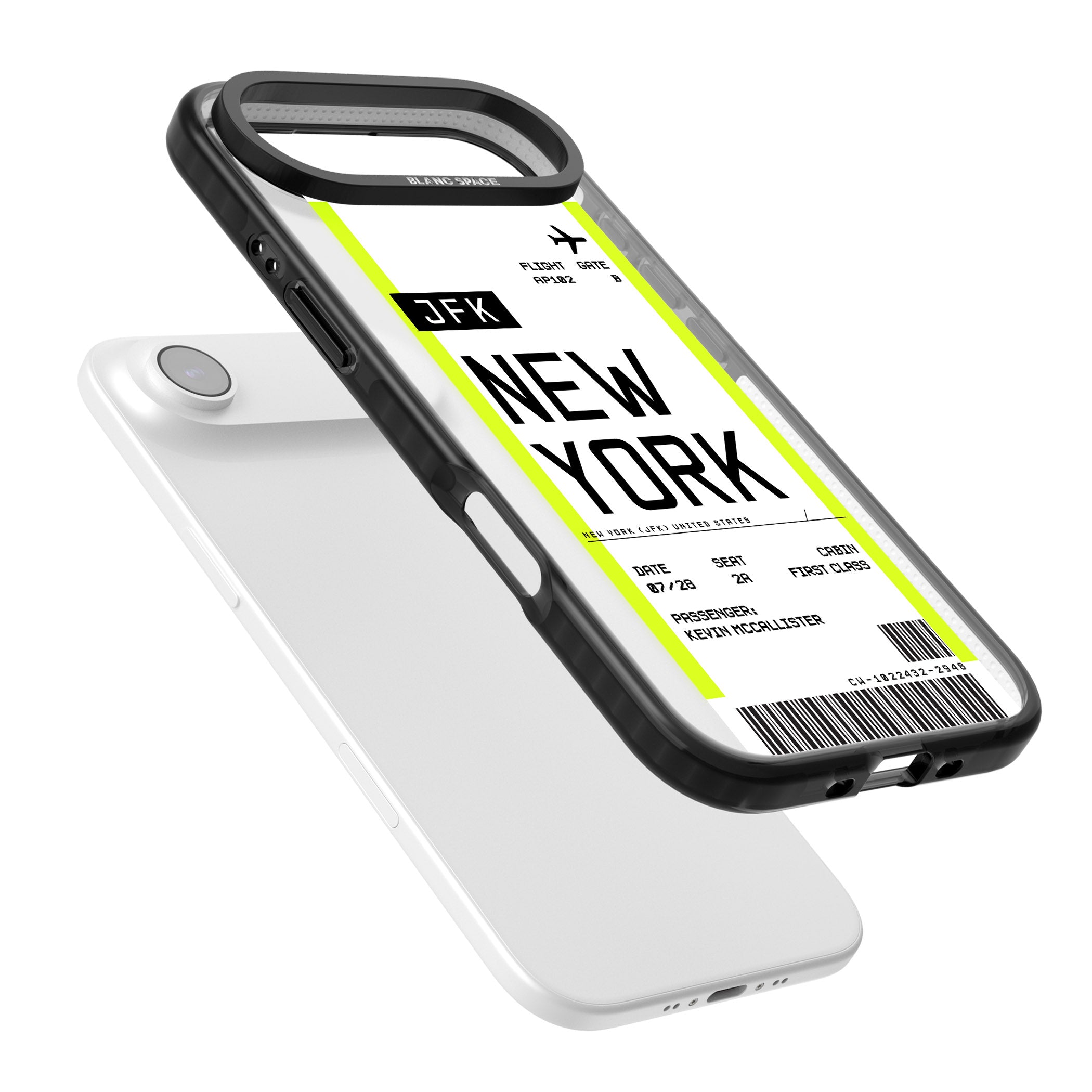 Personalised New York Boarding Pass iPhone 17 Air Impact Black Phone Case Colours
