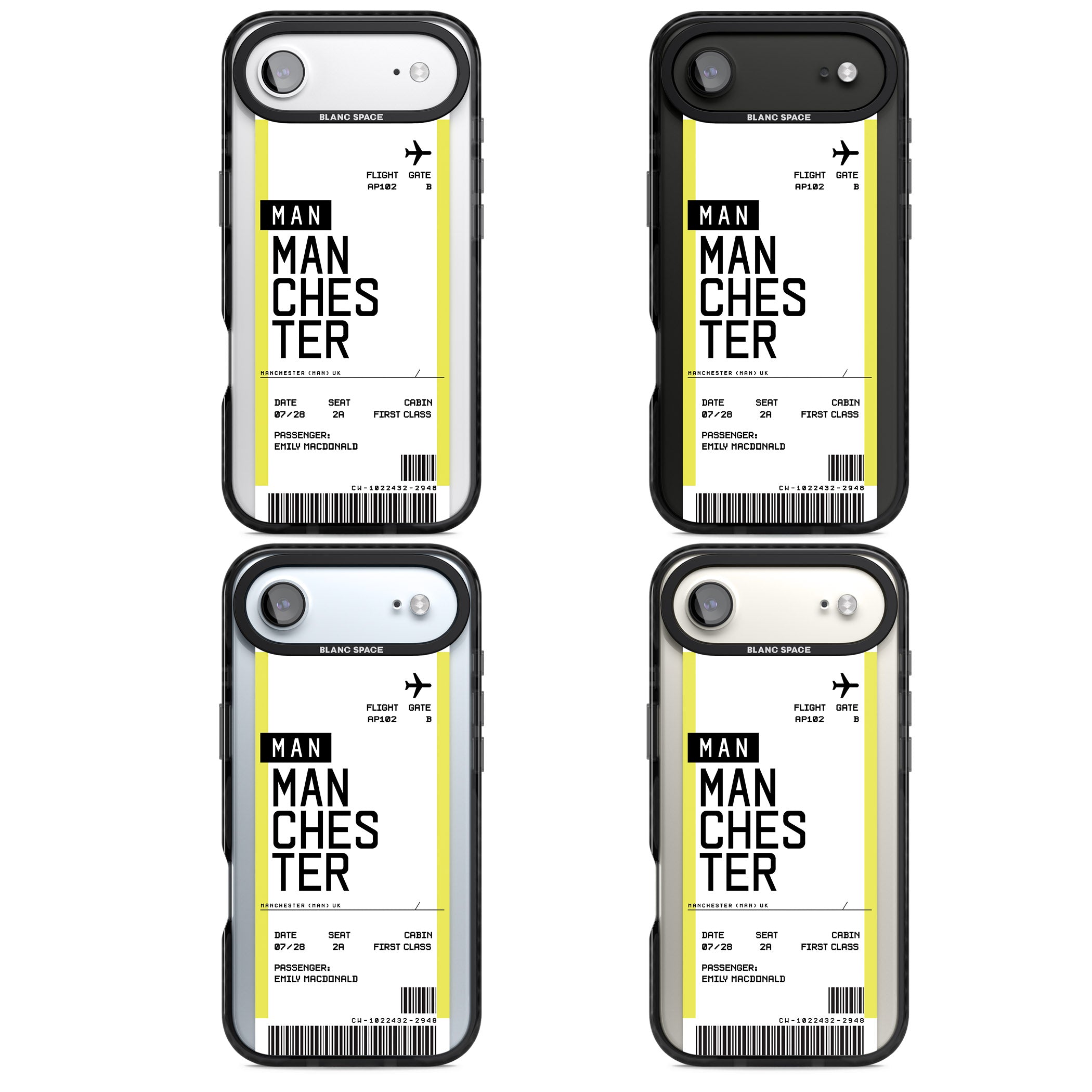 Personalised Manchester Boarding Pass iPhone 17 Air Impact Black Phone Case APT Impact Protection