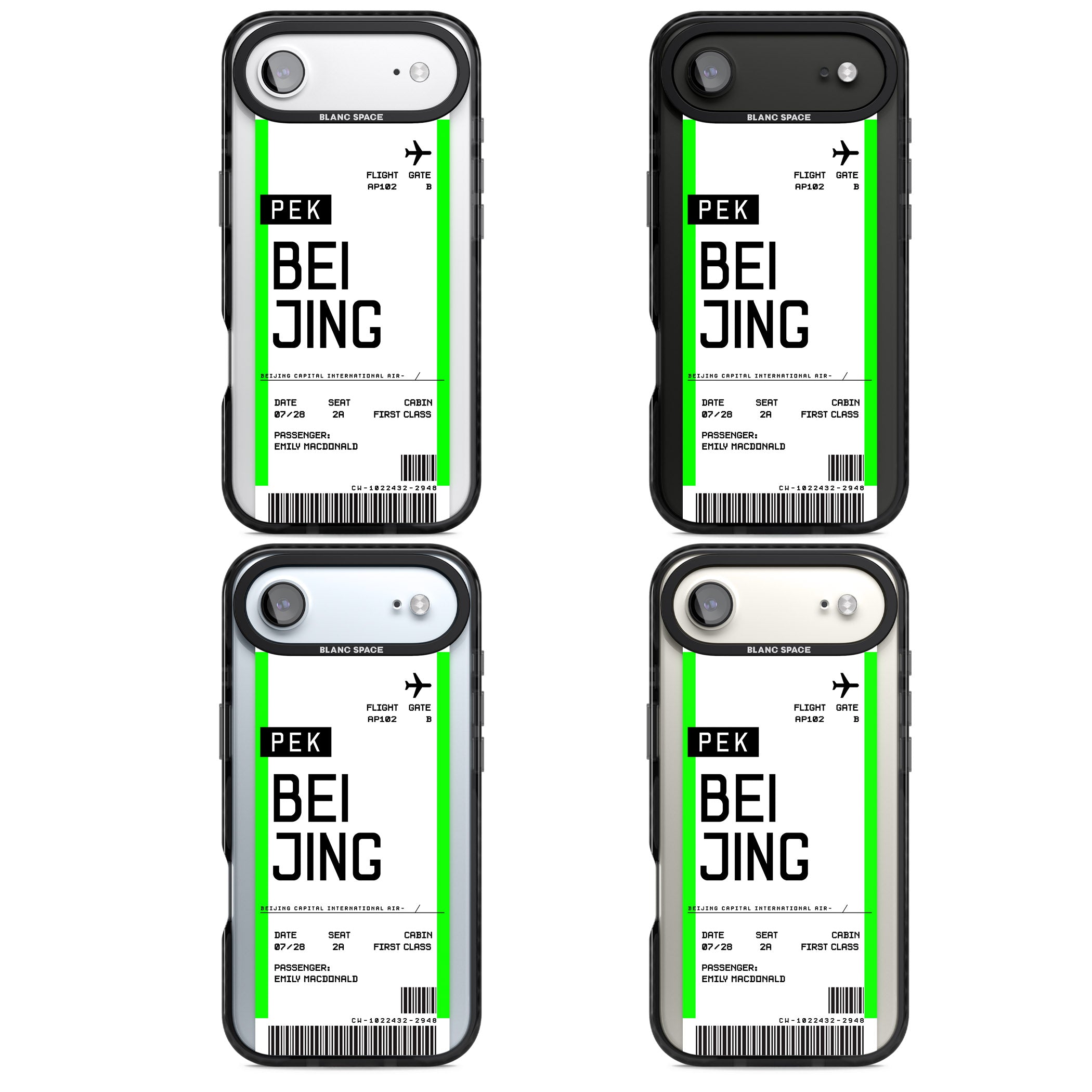 Personalised Beijing Boarding Pass iPhone 17 Air Impact Black Phone Case APT Impact Protection
