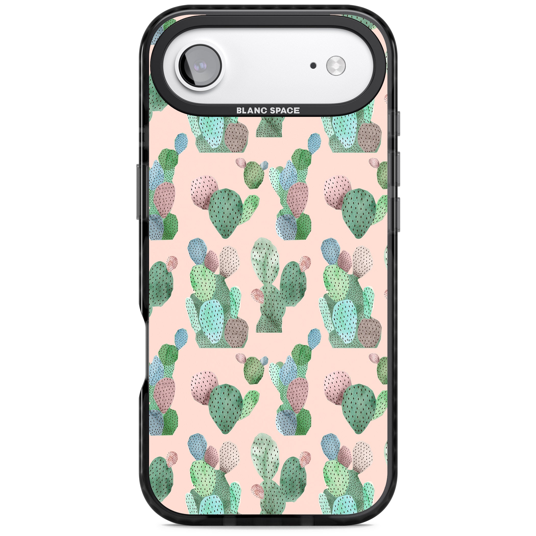 Pink Cactus iPhone 17 Air Impact Black Phone Case