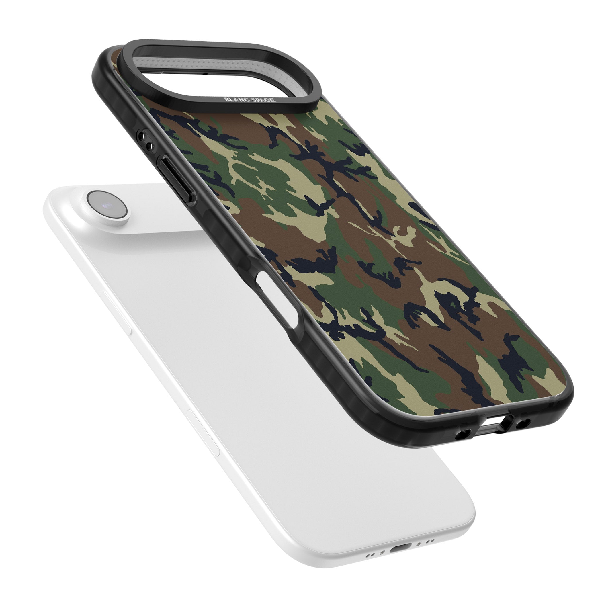 Forest Green Camo iPhone 17 Air Impact Black Phone Case Colours