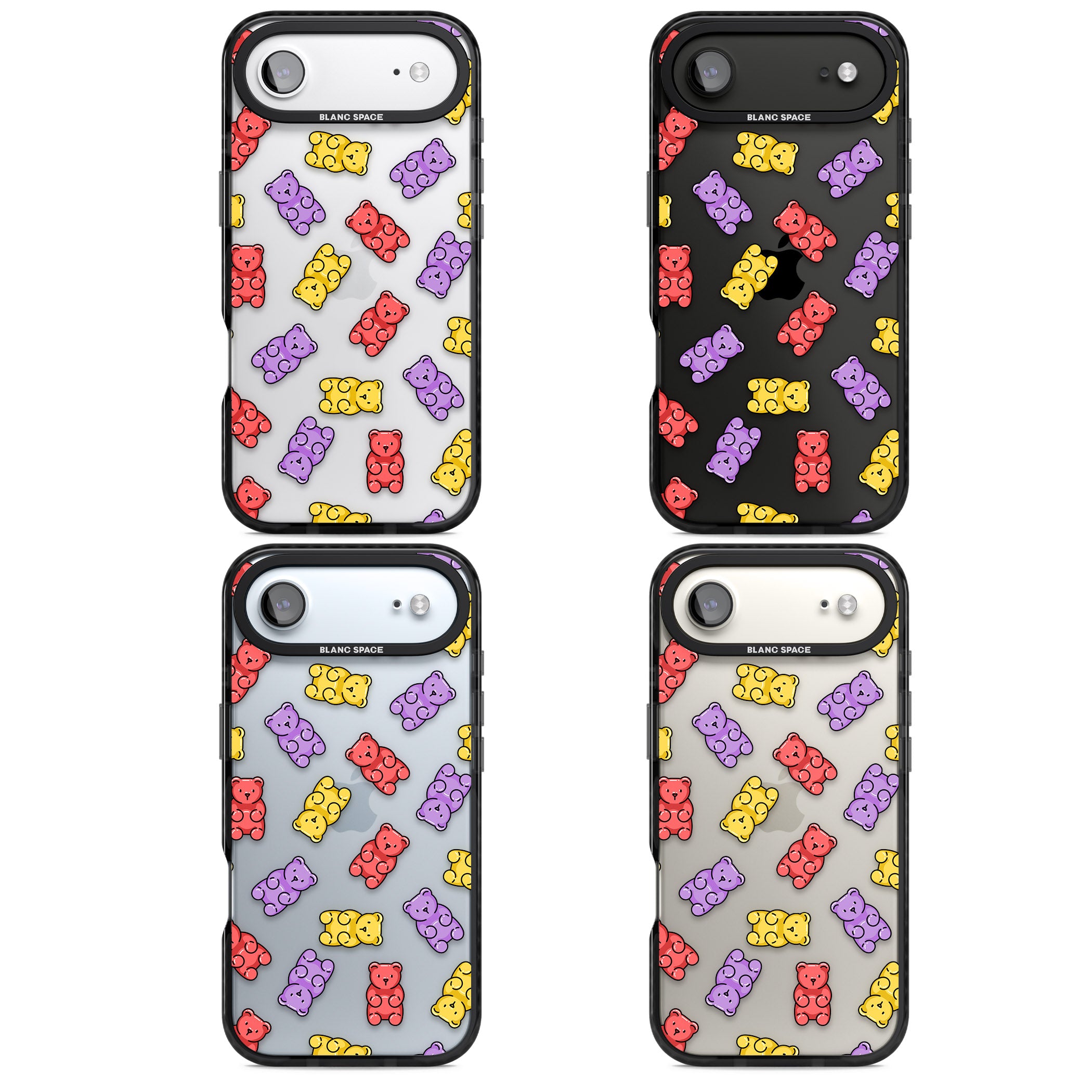 Gummy Bear Pattern iPhone 17 Air Impact Black Phone Case APT Impact Protection