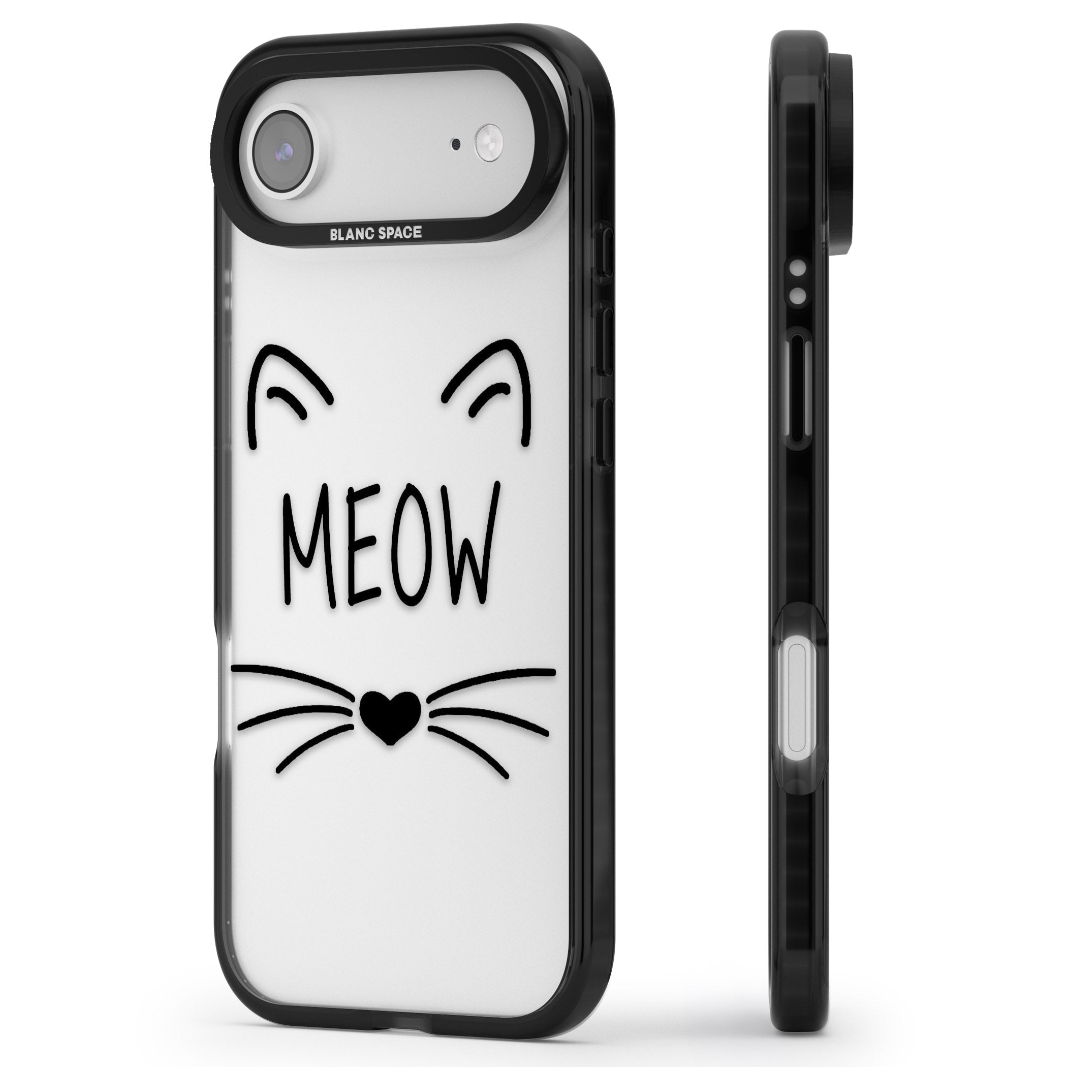 Cat Whiskers iPhone 17 Air Impact Black Phone Case Side Profile