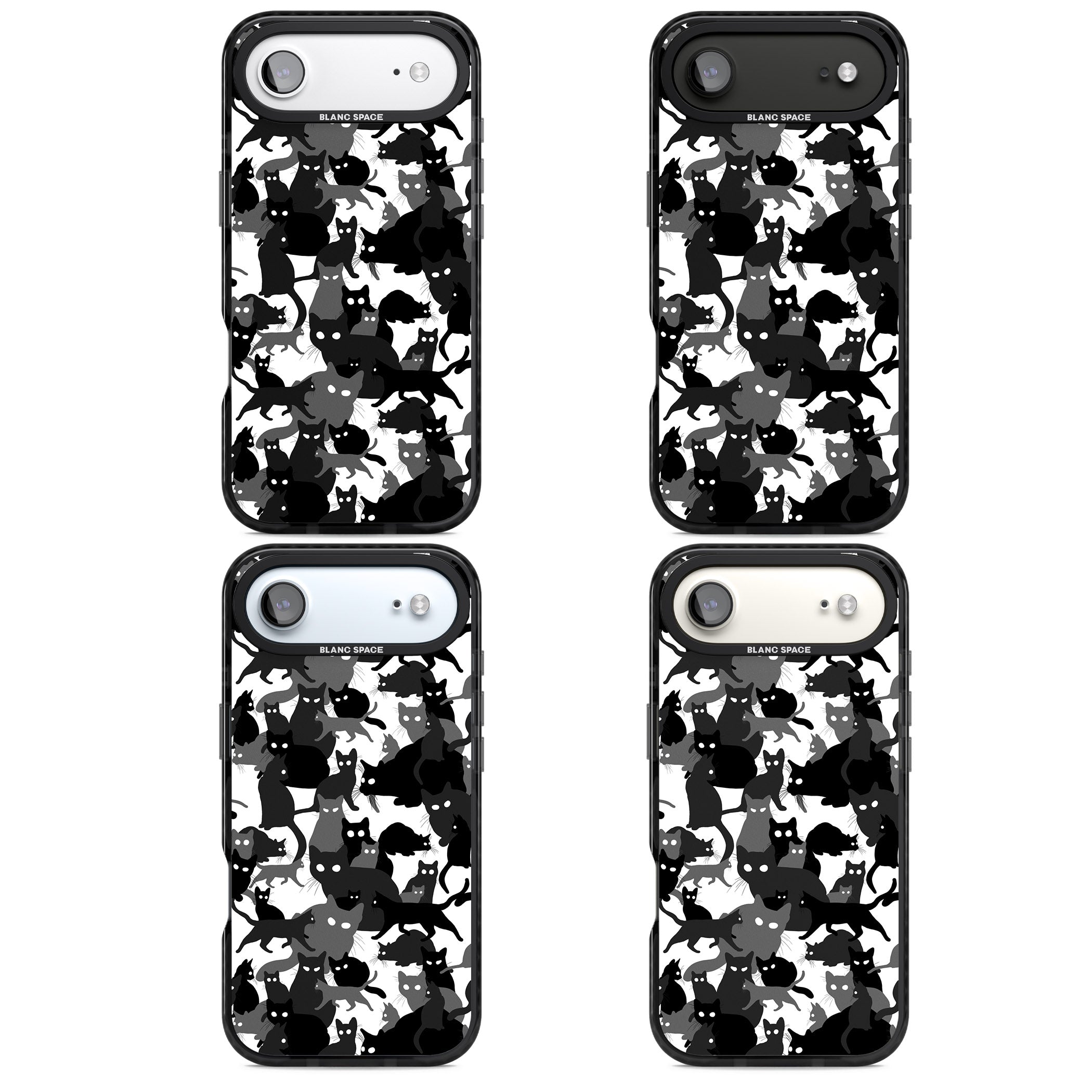 Black & White Cat Camouflage iPhone 17 Air Impact Black Phone Case APT Impact Protection