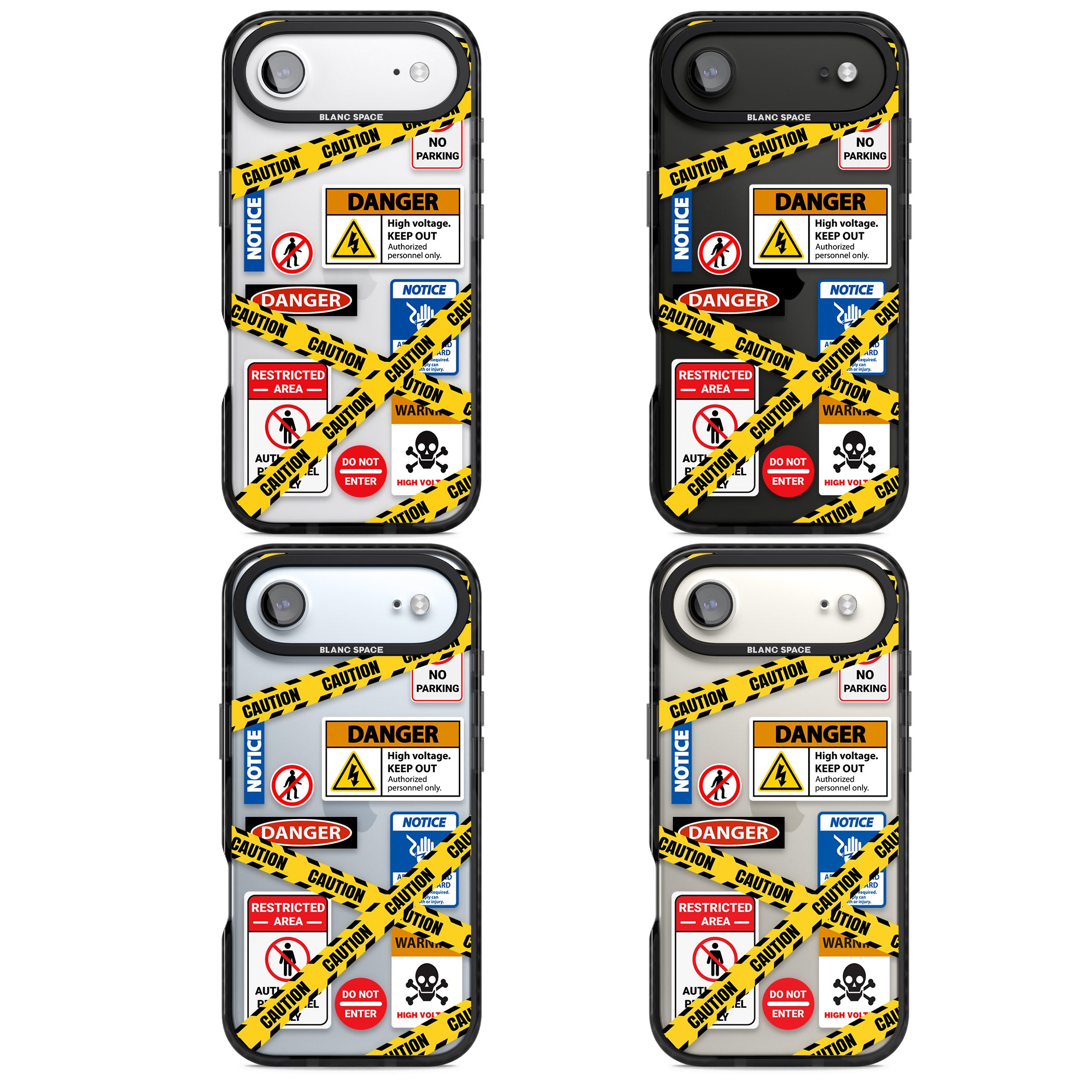 Caution Sign iPhone 17 Air Impact Black Phone Case APT Impact Protection