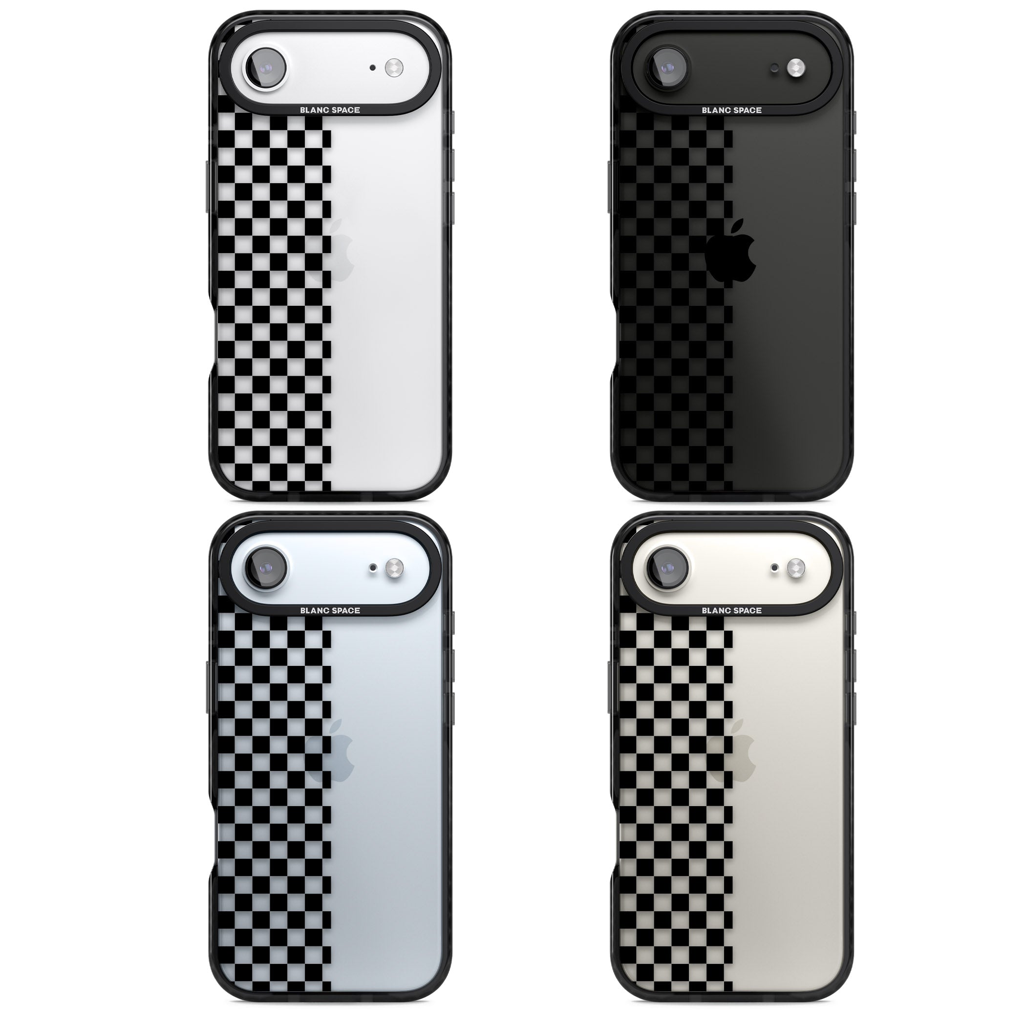 Checker: Half Black Check On Clear iPhone 17 Air Impact Black Phone Case APT Impact Protection