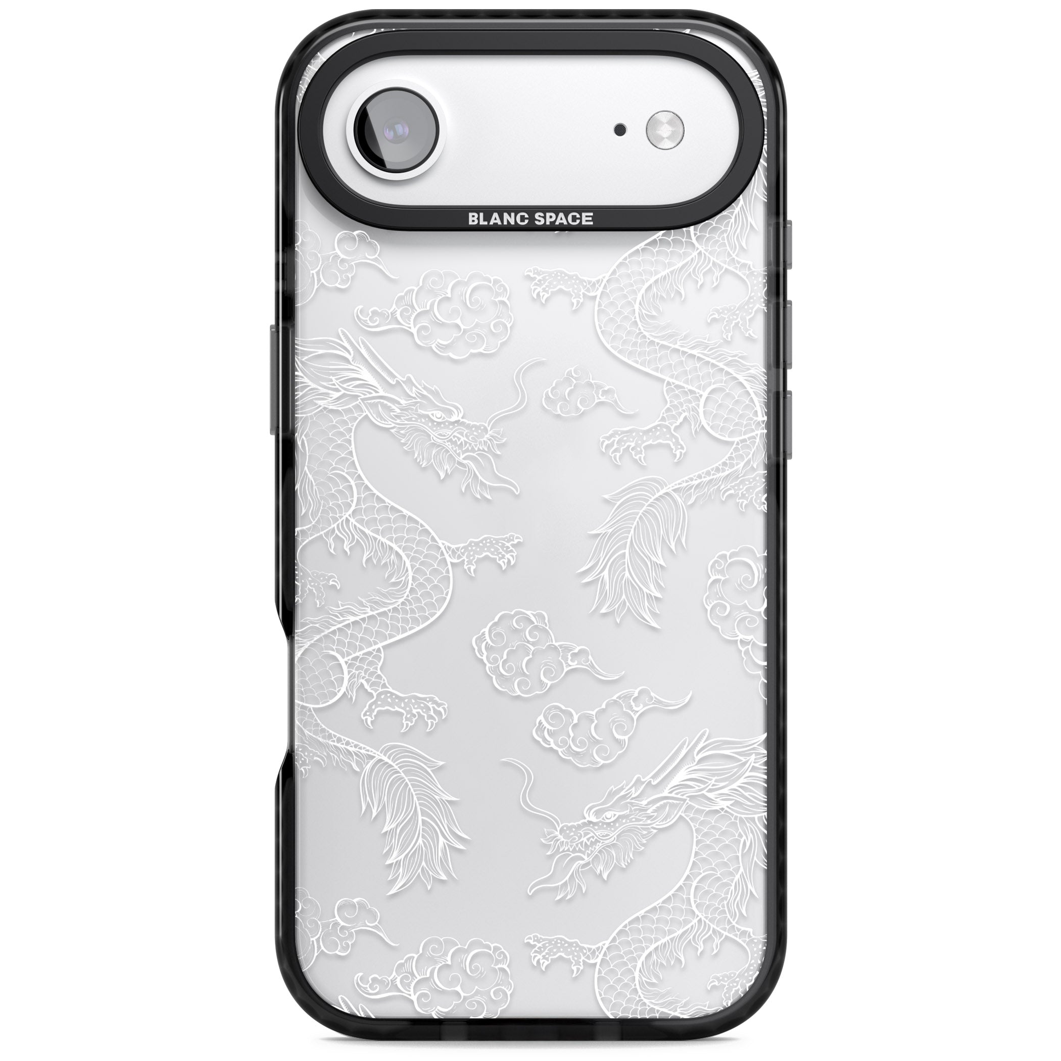 White Dragon Pattern iPhone 17 Air Impact Black Phone Case