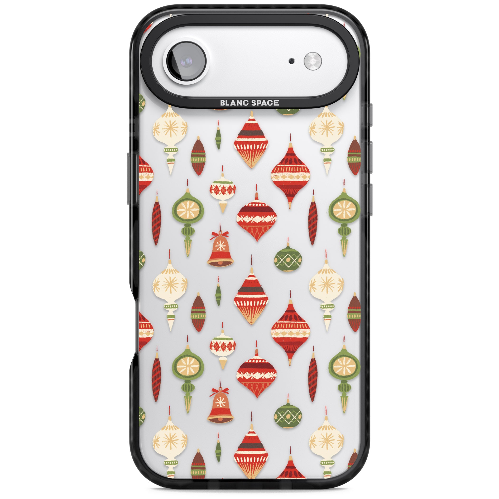 Christmas Baubles Pattern iPhone 17 Air Impact Black Phone Case