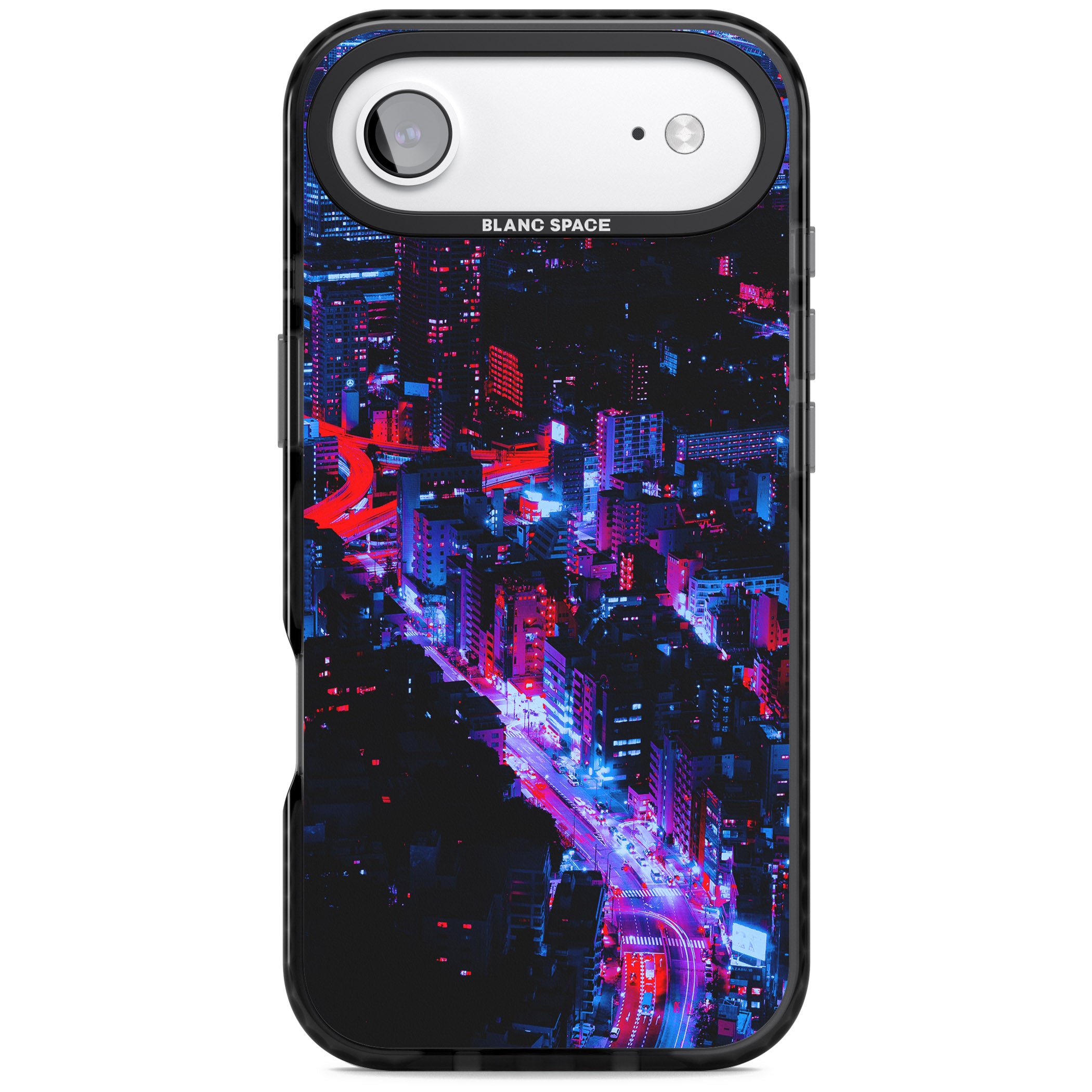 Neon Cityscape iPhone 17 Air Impact Black Phone Case