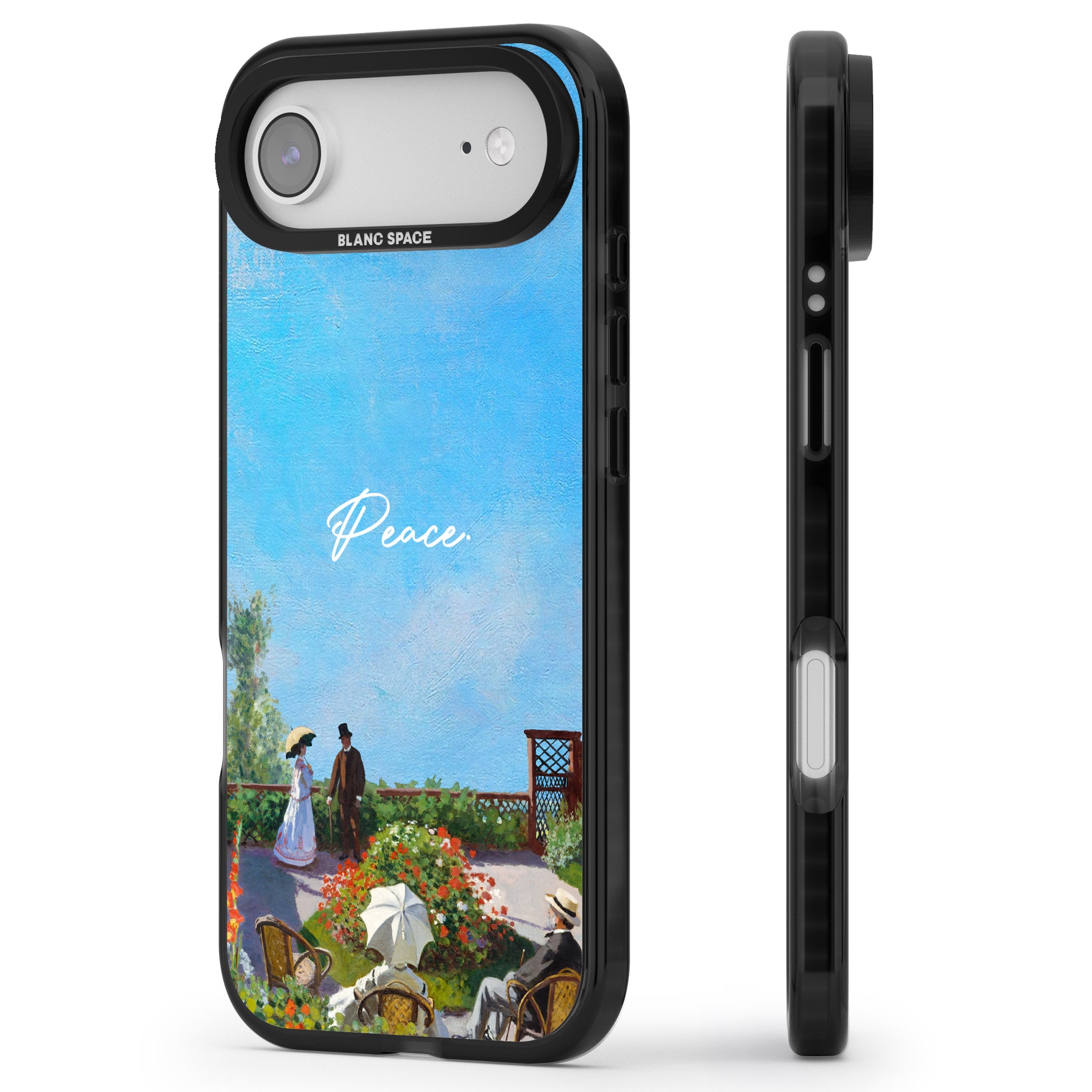Monet Garden Terrace iPhone 17 Air Impact Black Phone Case Side Profile