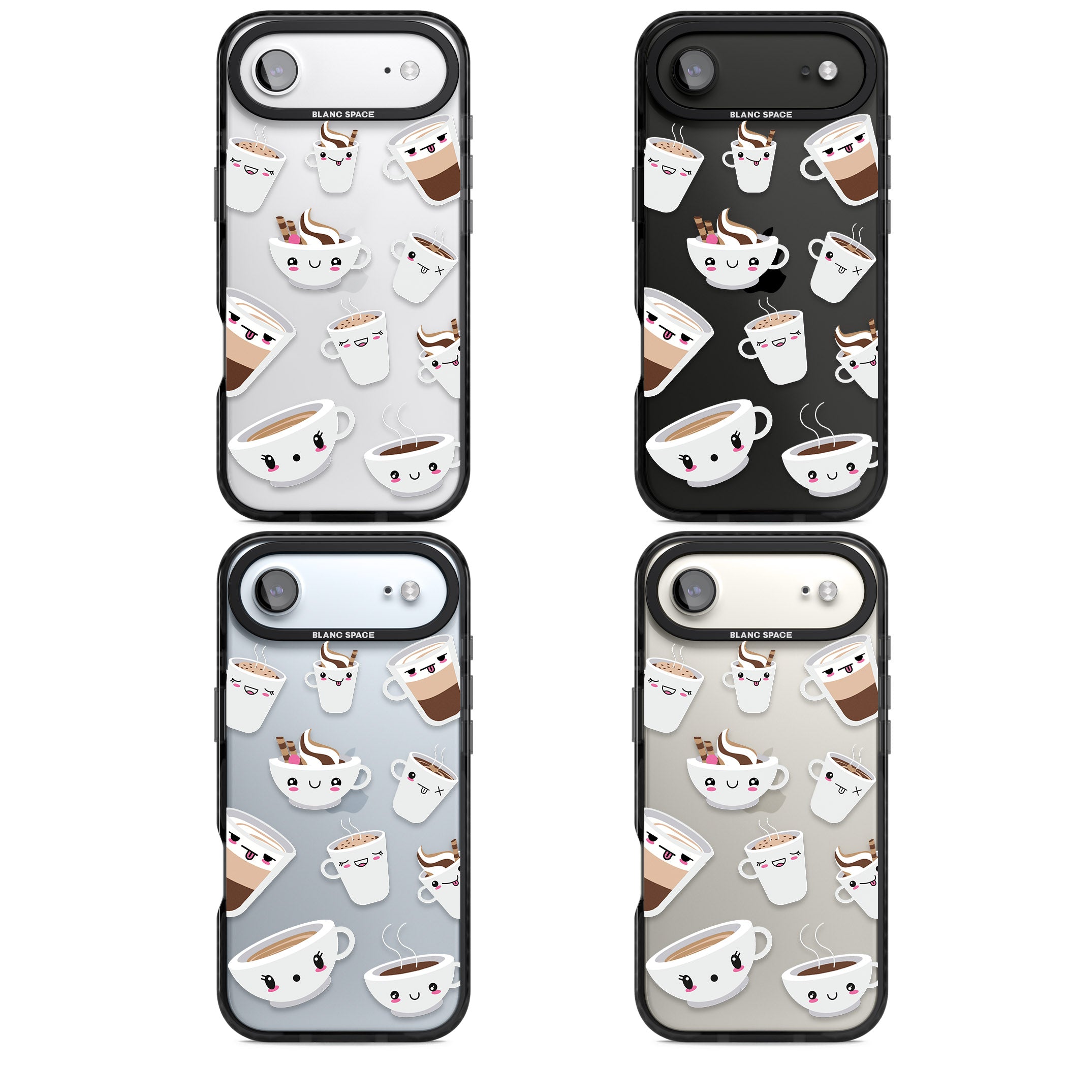 Coffee Faces iPhone 17 Air Impact Black Phone Case APT Impact Protection