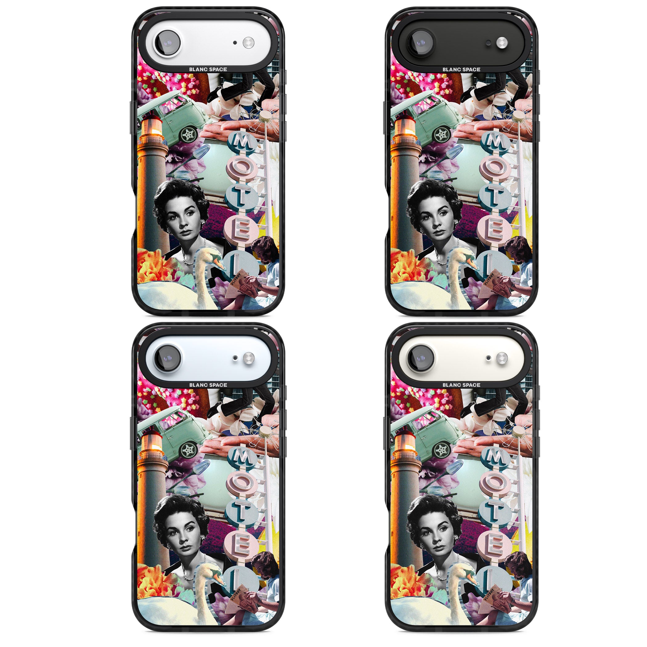 Retro Motel Collage iPhone 17 Air Impact Black Phone Case APT Impact Protection