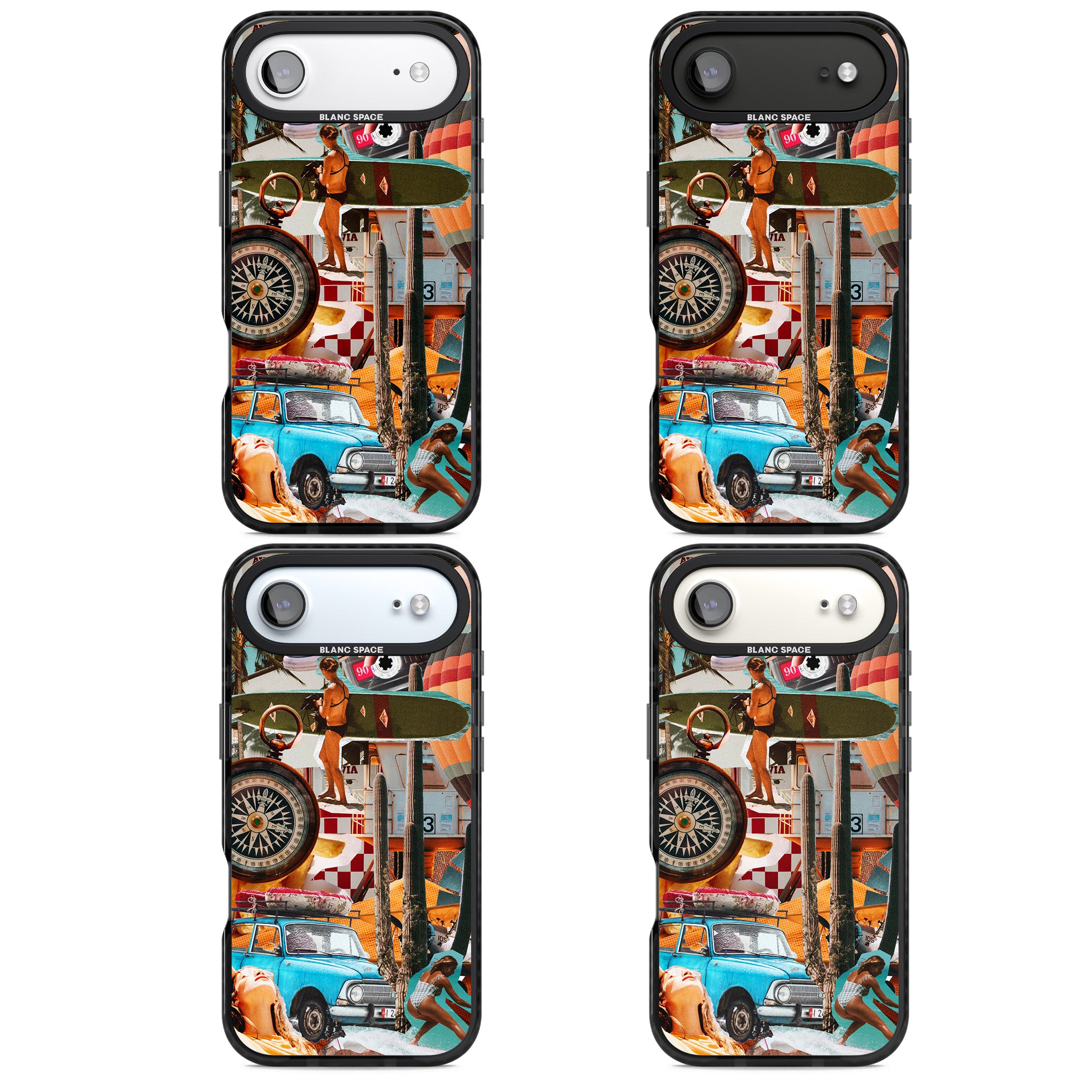 Vintage Collage: Road Trip iPhone 17 Air Impact Black Phone Case APT Impact Protection