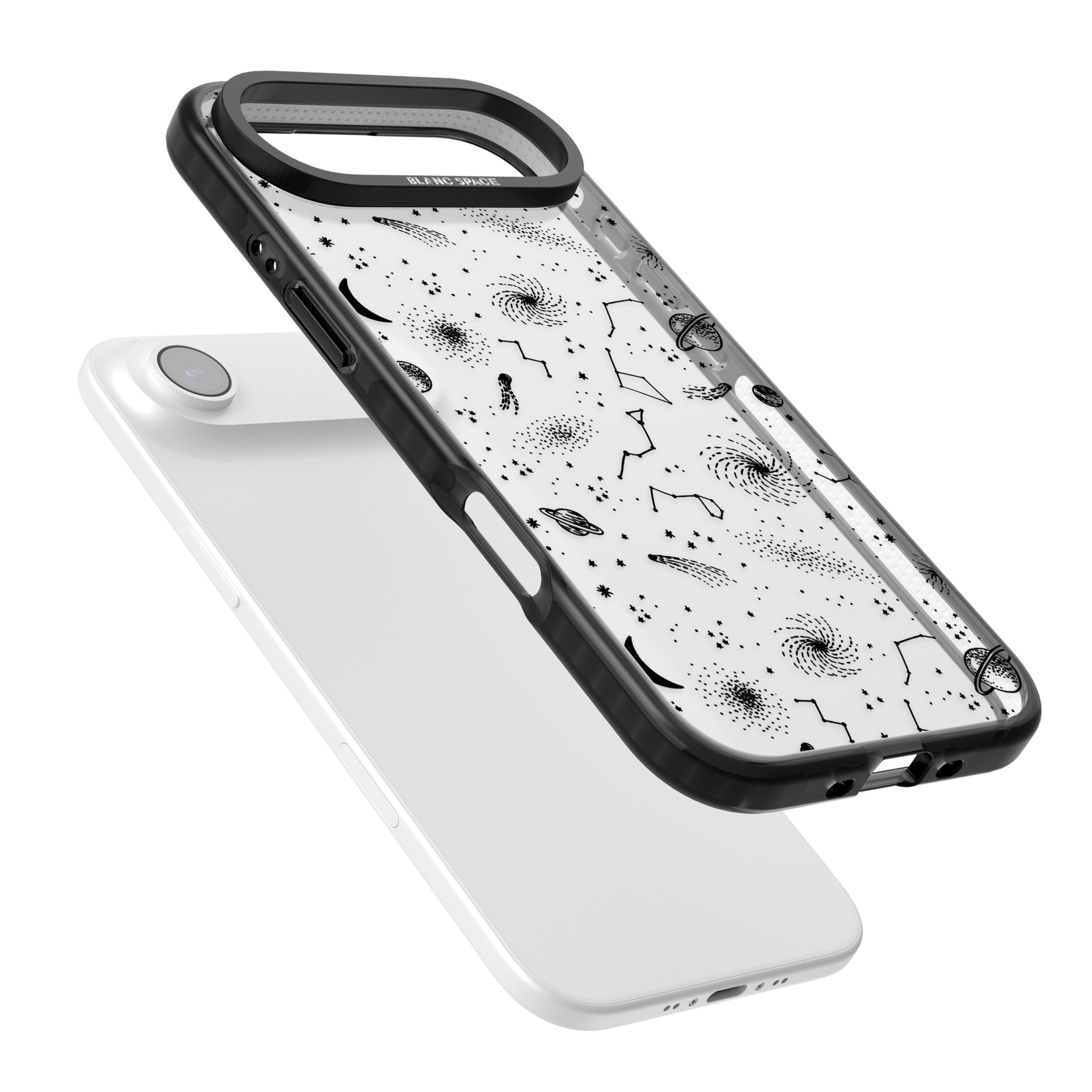 Galactic Sketch iPhone 17 Air Impact Black Phone Case Colours