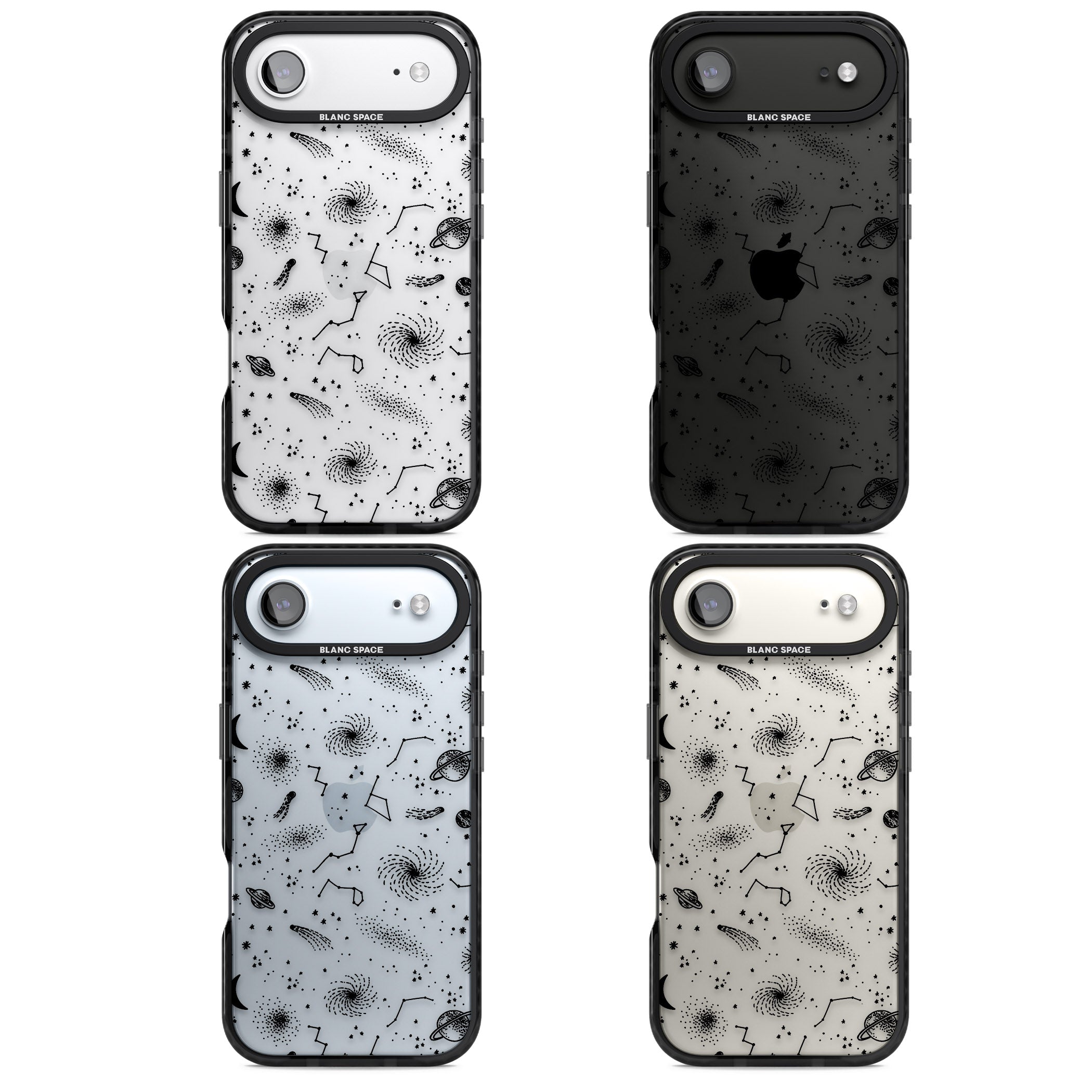Galactic Sketch iPhone 17 Air Impact Black Phone Case APT Impact Protection