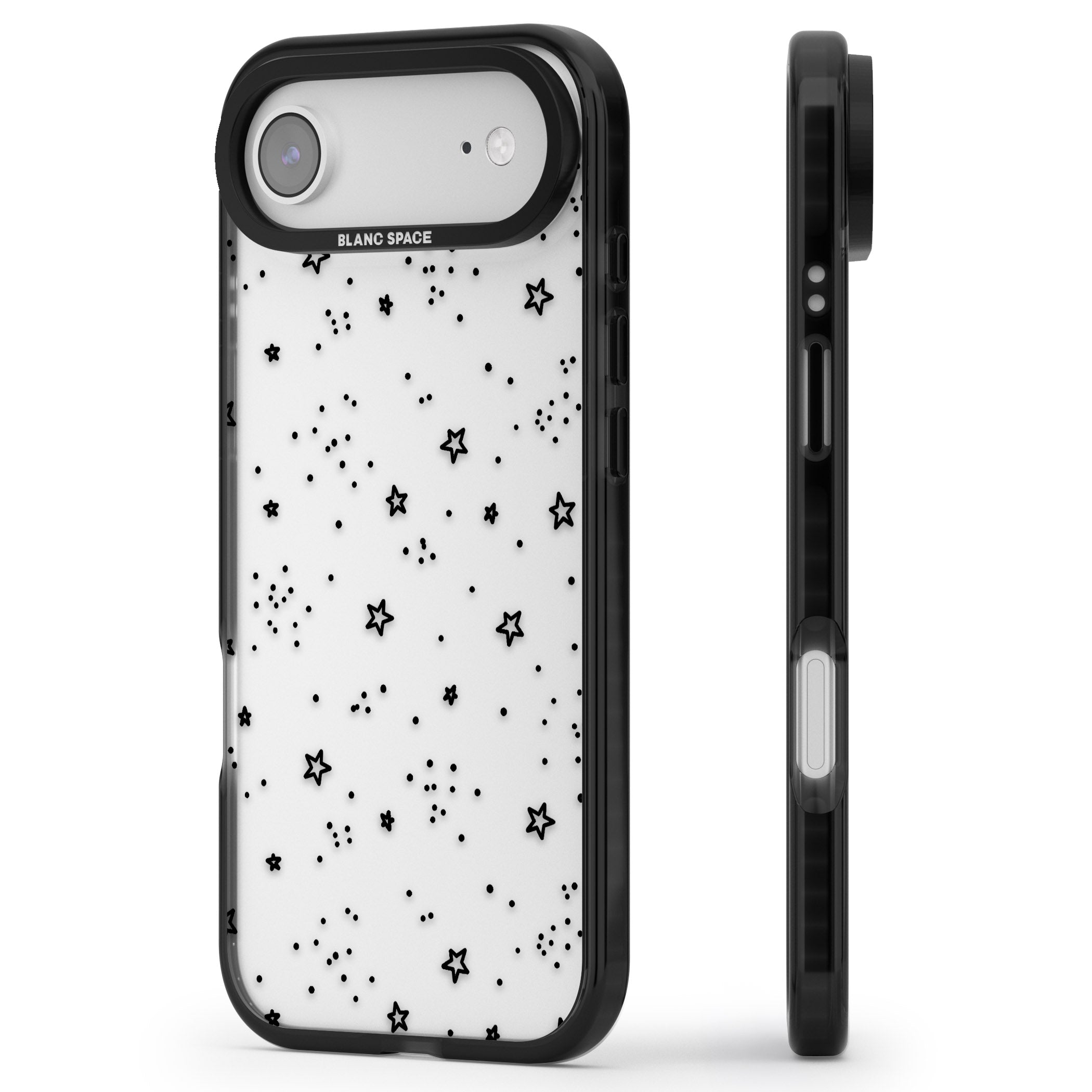 Starry Night Sky iPhone 17 Air Impact Black Phone Case Side Profile