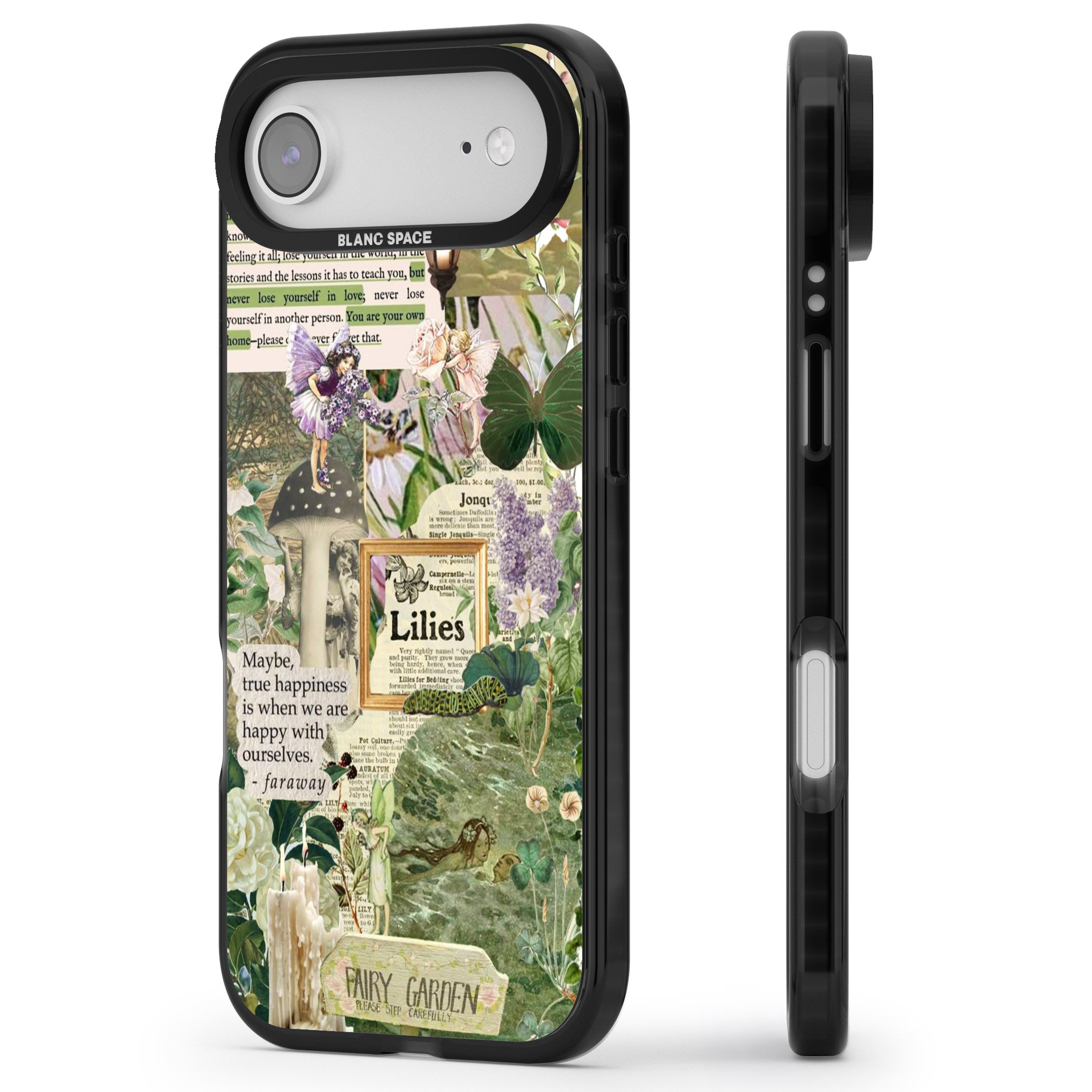 Fairy Garden iPhone 17 Air Impact Black Phone Case Side Profile