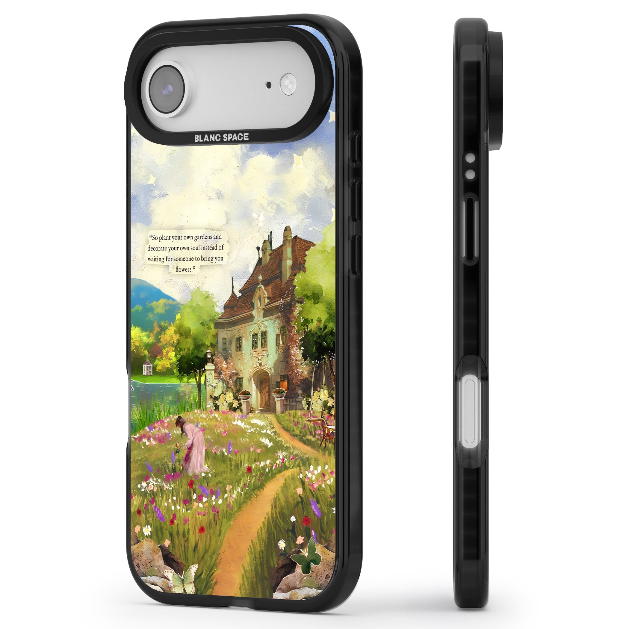 Spring Cottage iPhone 17 Air Impact Black Phone Case Side Profile