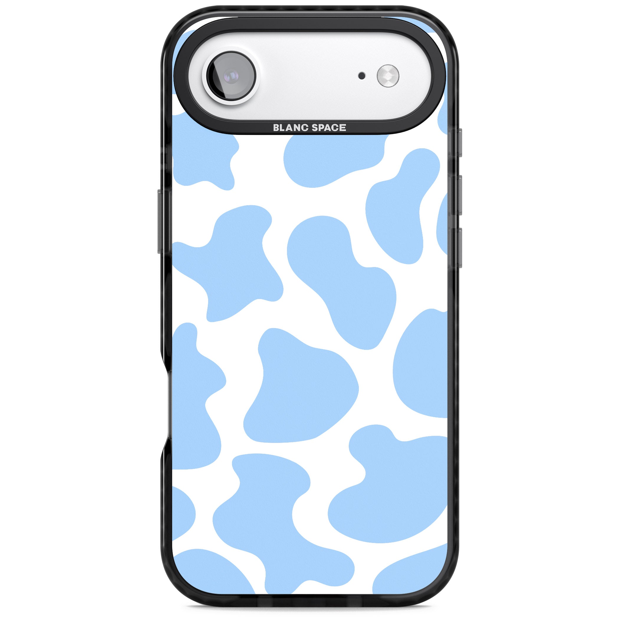 Blue And White Cow Print iPhone 17 Air Impact Black Phone Case