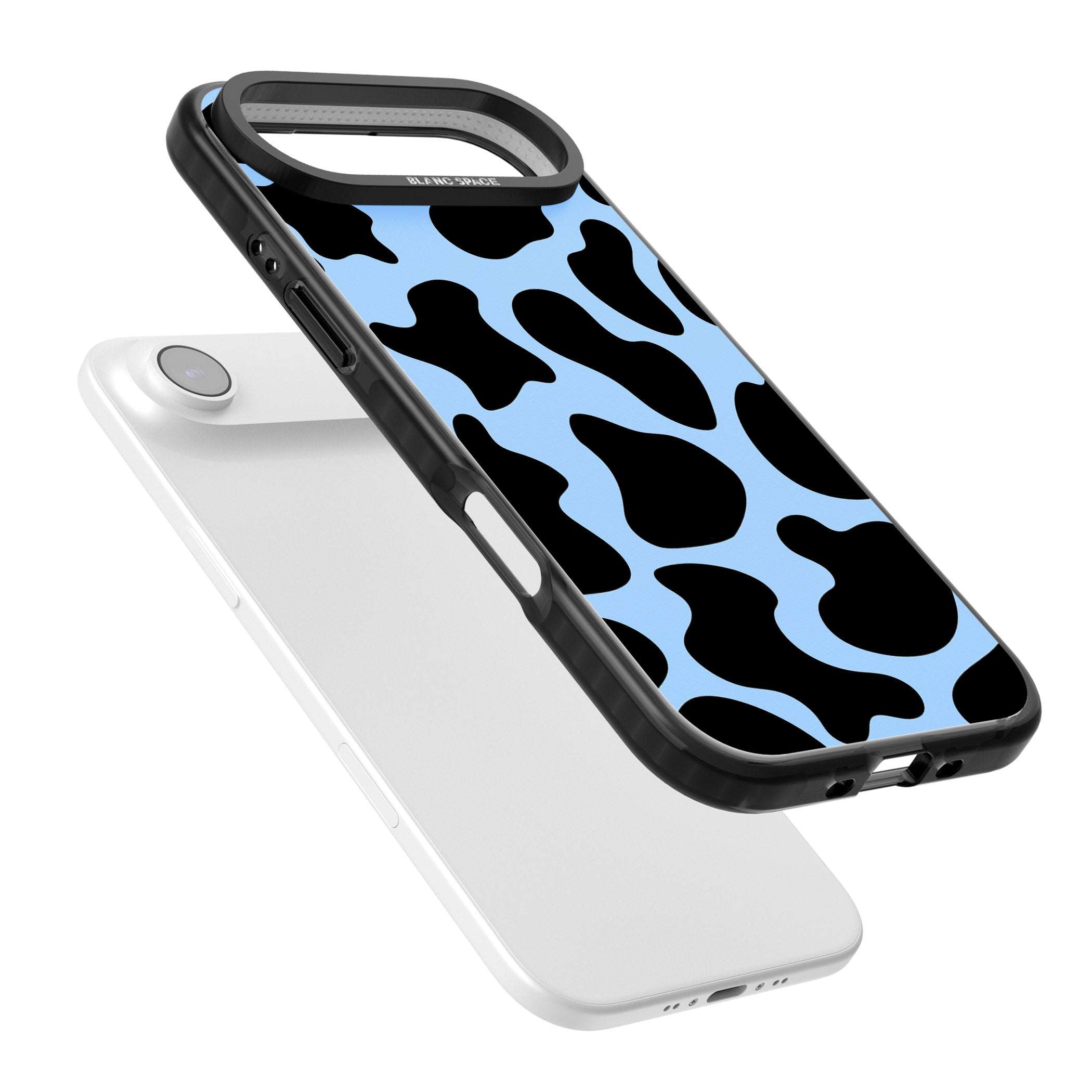Blue And Black Cow Print iPhone 17 Air Impact Black Phone Case Colours