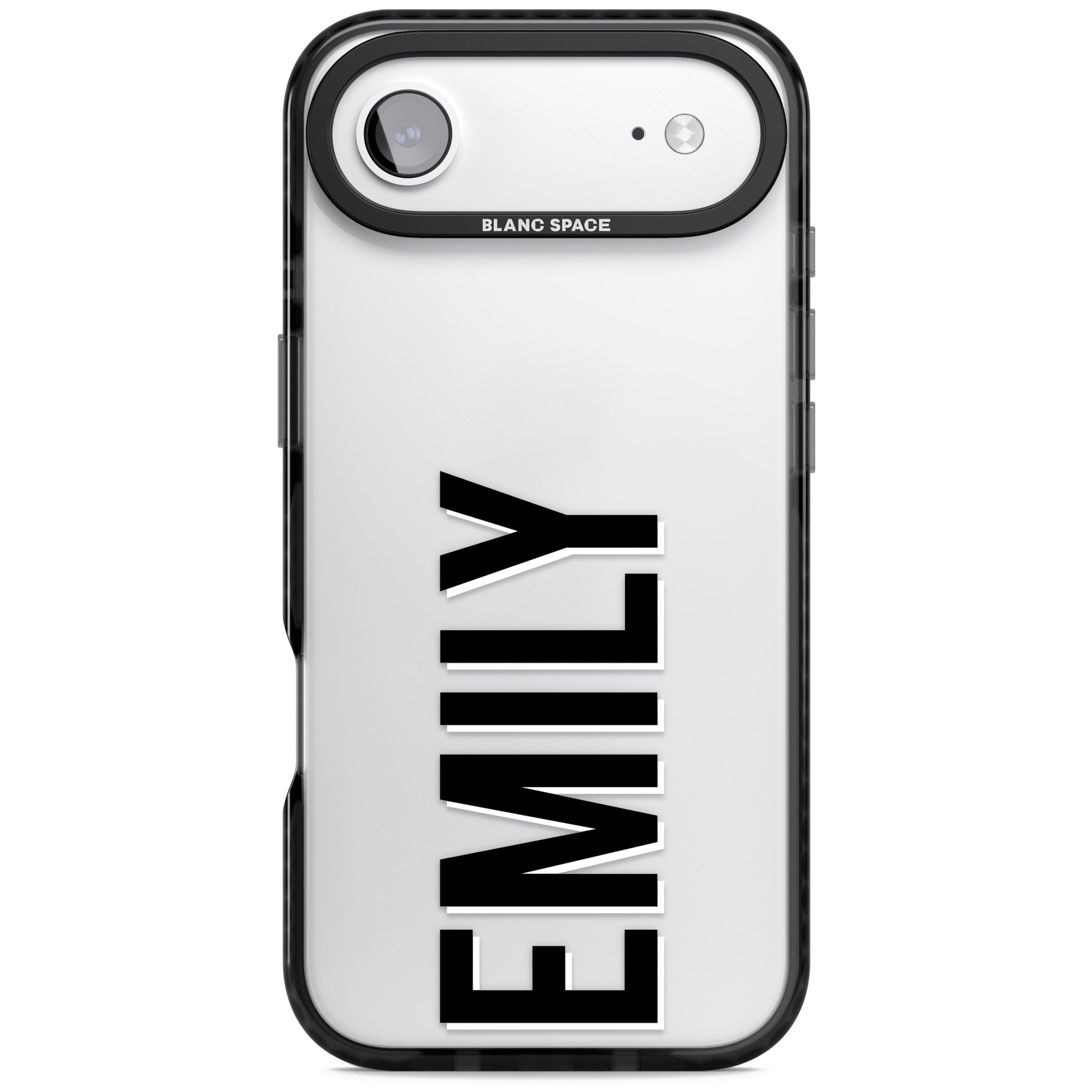 Personalised Vertical Name iPhone 17 Air Impact Black Phone Case