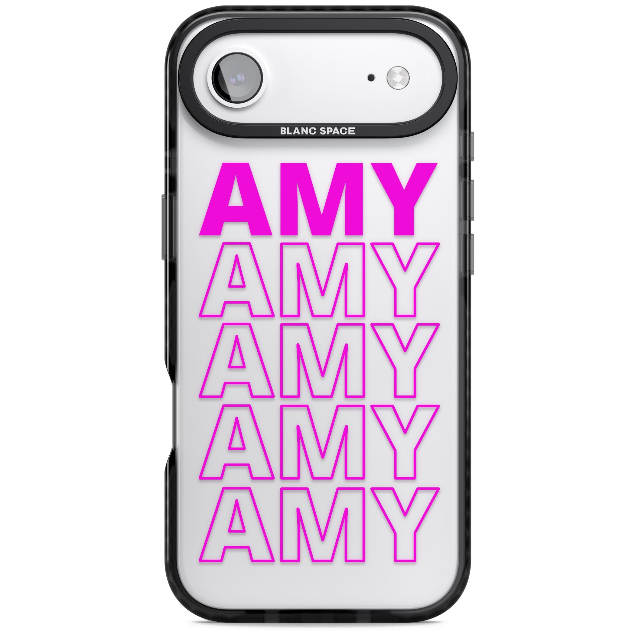 Personalised Bold Repeated Name iPhone 17 Air Impact Black Phone Case