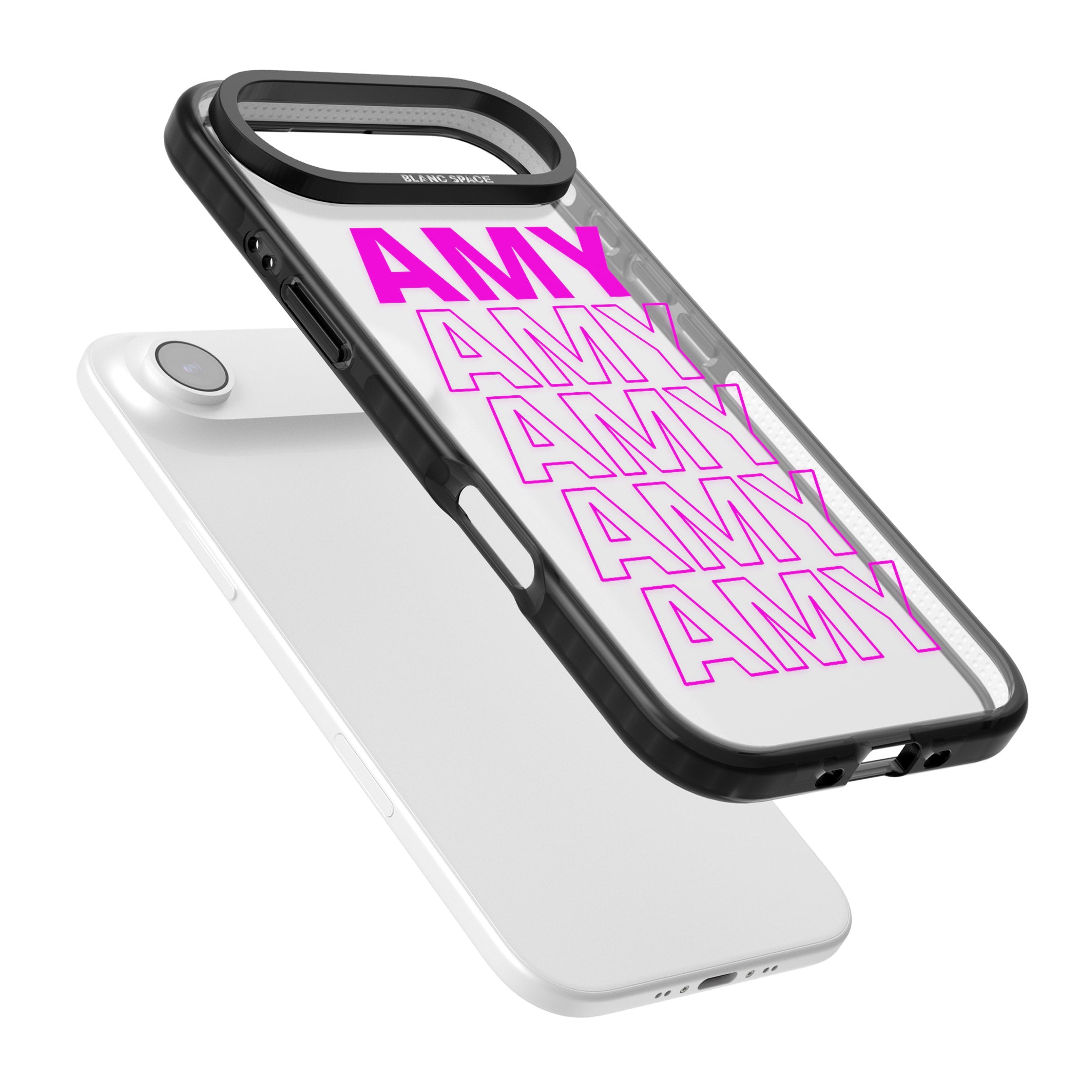 Personalised Bold Repeated Name iPhone 17 Air Impact Black Phone Case Colours