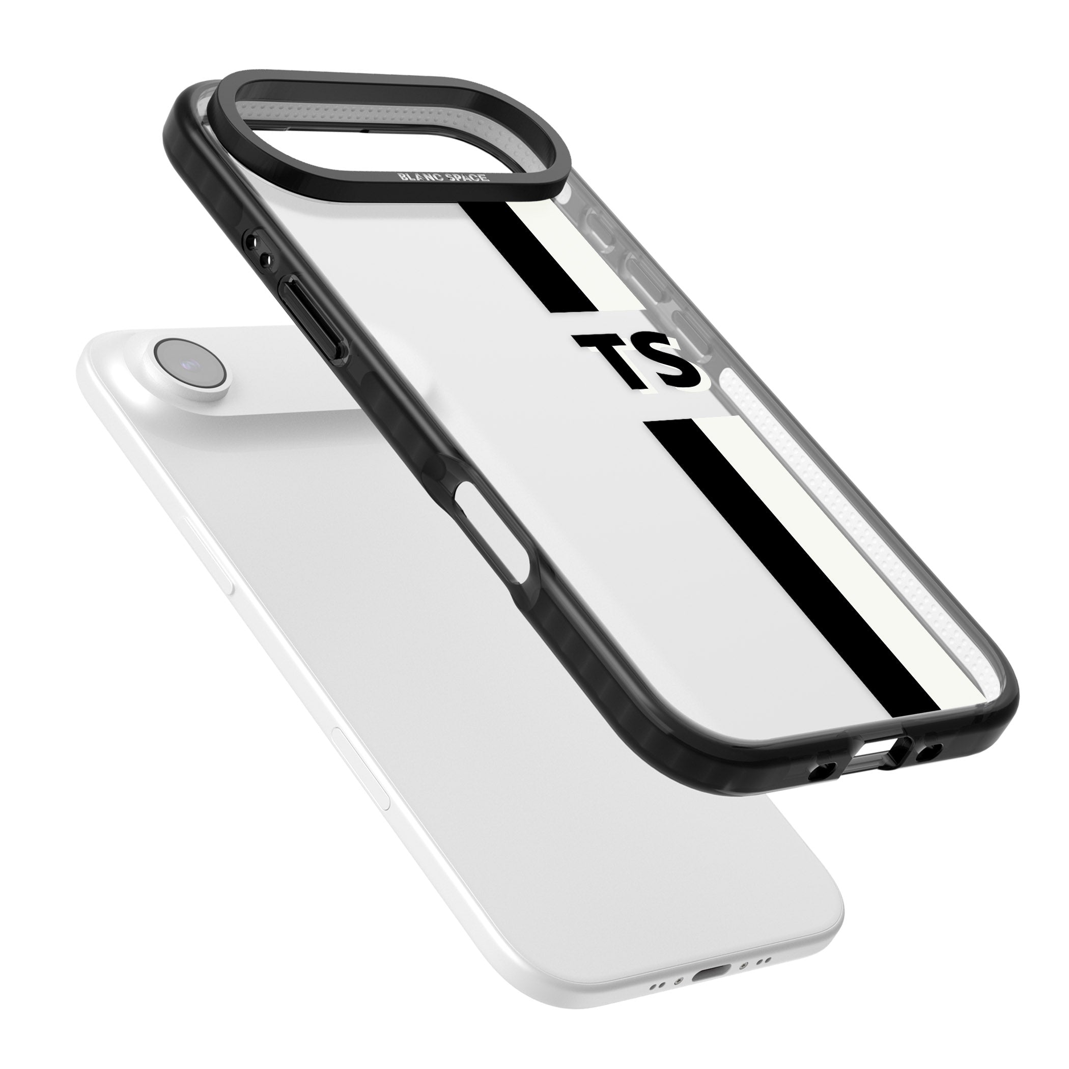 Personalised Black And White Stripe iPhone 17 Air Impact Black Phone Case Colours