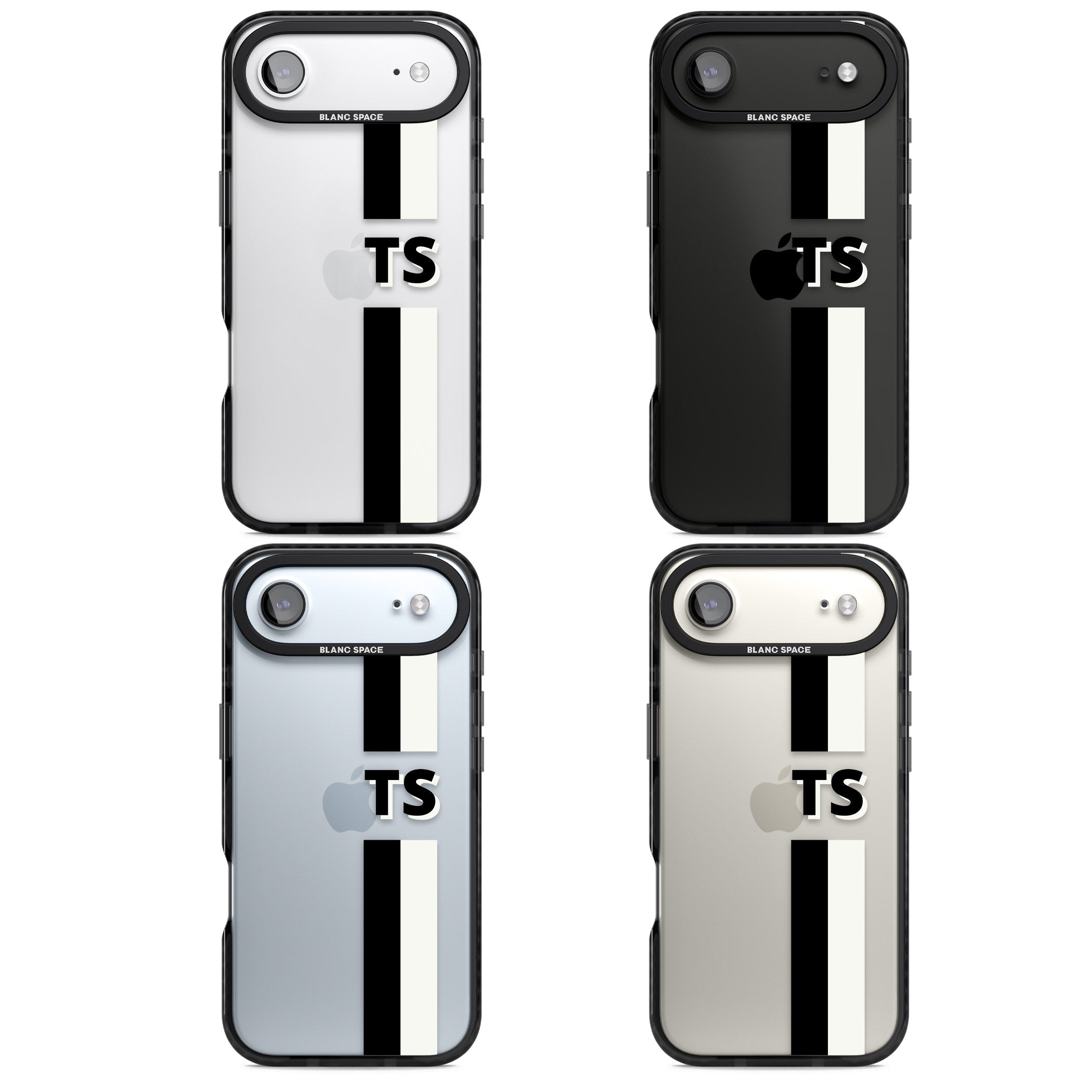 Personalised Black And White Stripe iPhone 17 Air Impact Black Phone Case APT Impact Protection