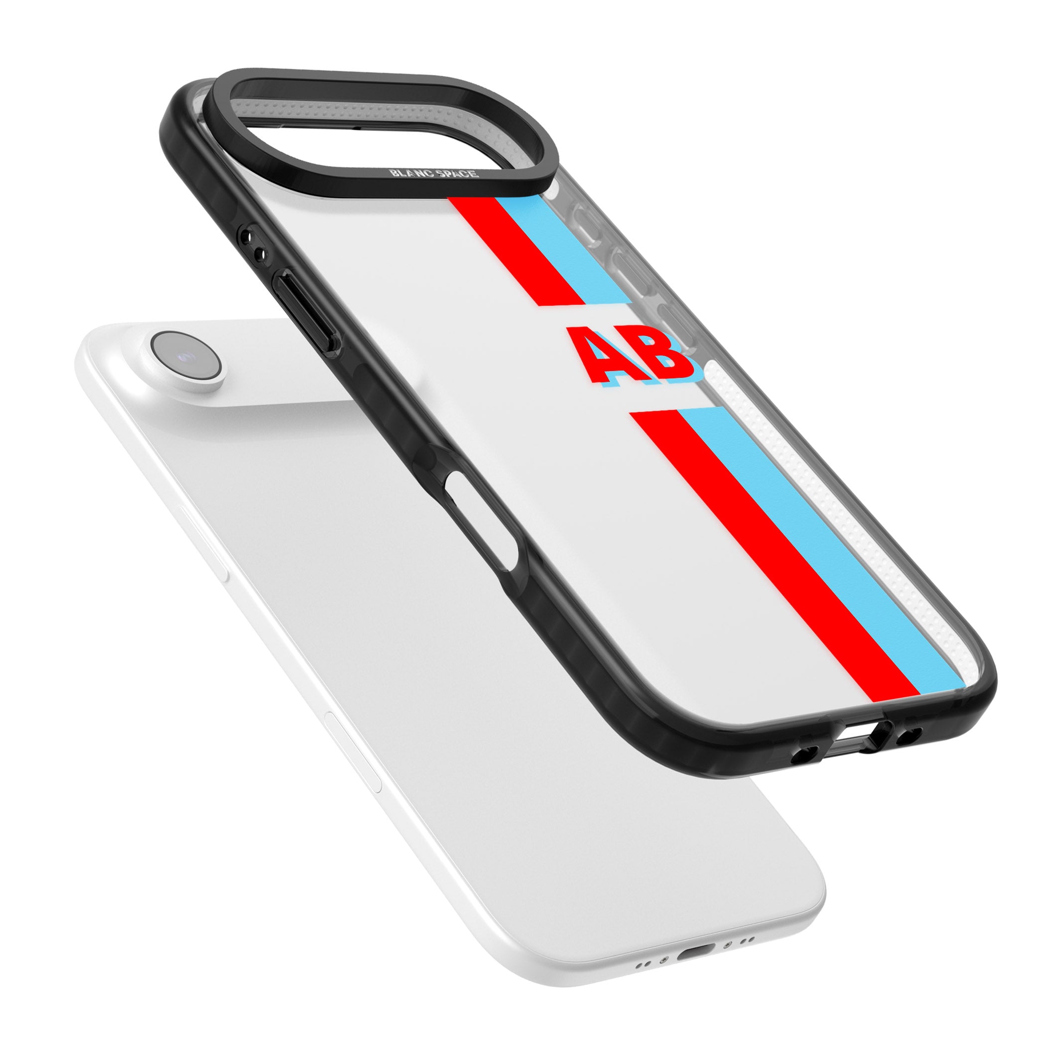 Personalised Bold Striped iPhone 17 Air Impact Black Phone Case Colours