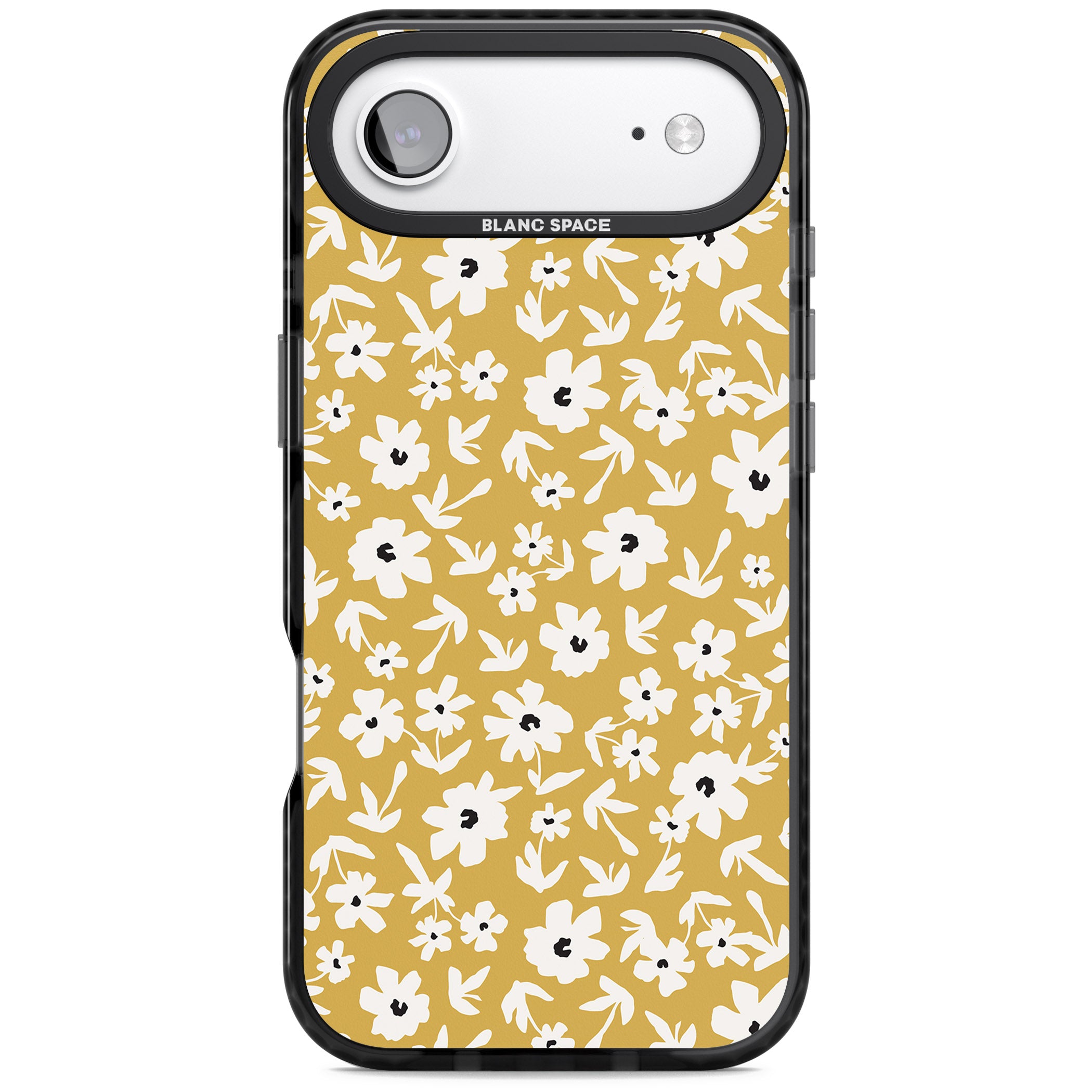 Mustard Floral iPhone 17 Air Impact Black Phone Case