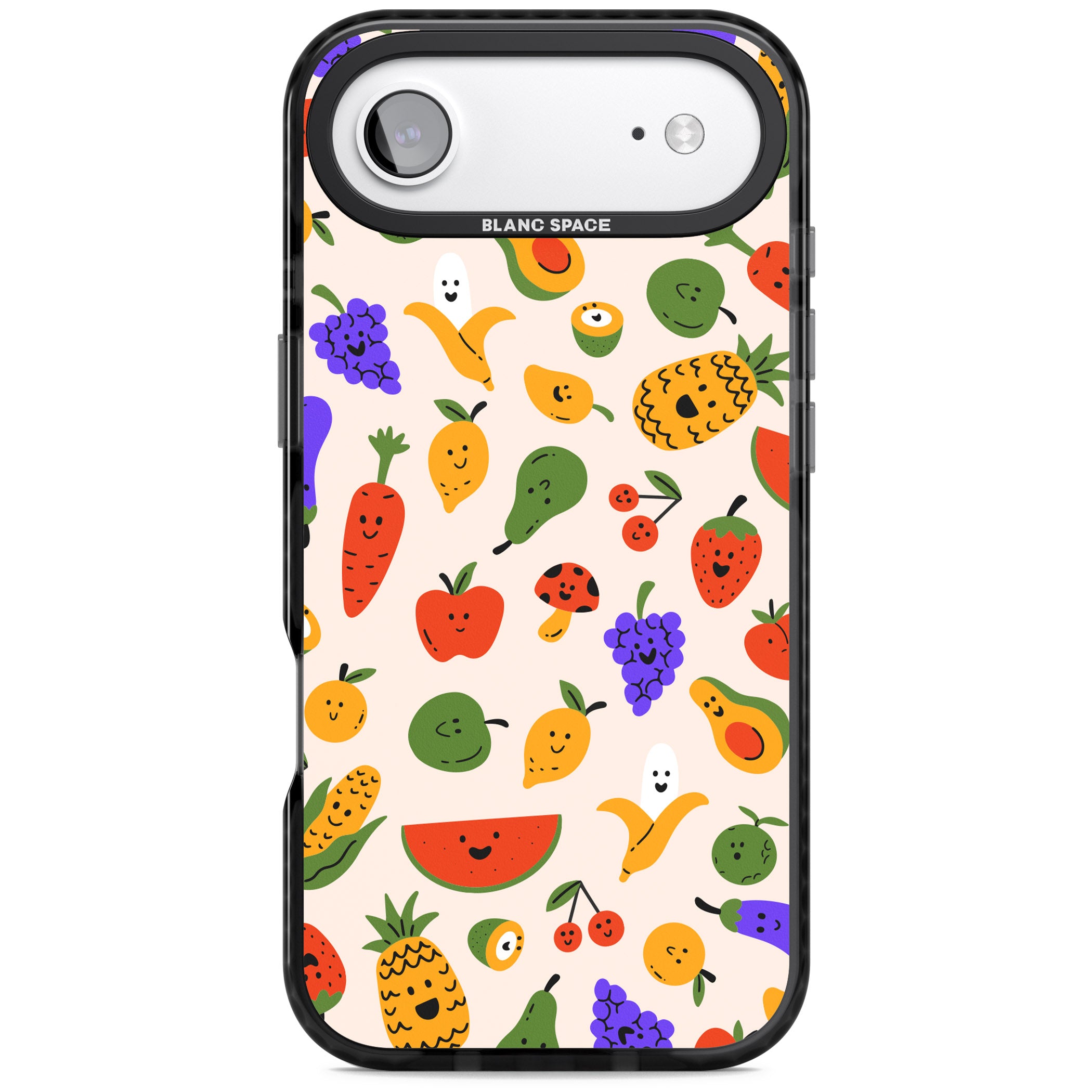 Kawaii Fruit iPhone 17 Air Impact Black Phone Case