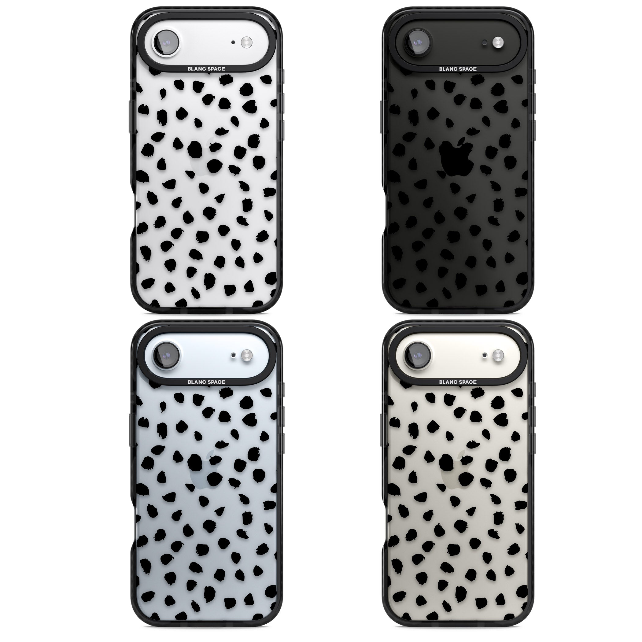 Black Dalmatian Polka Dot iPhone 17 Air Impact Black Phone Case APT Impact Protection