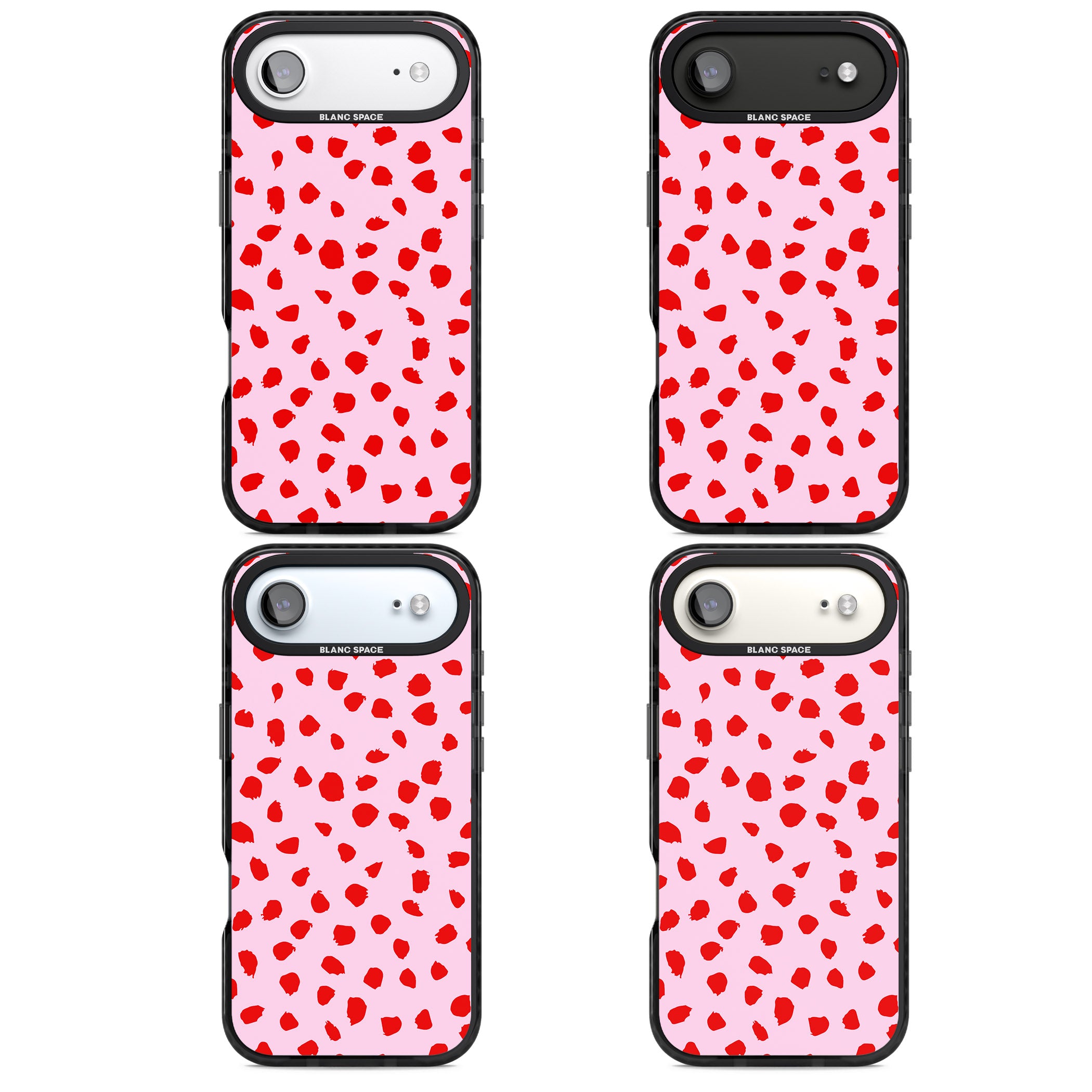 Red Polka Dot iPhone 17 Air Impact Black Phone Case APT Impact Protection