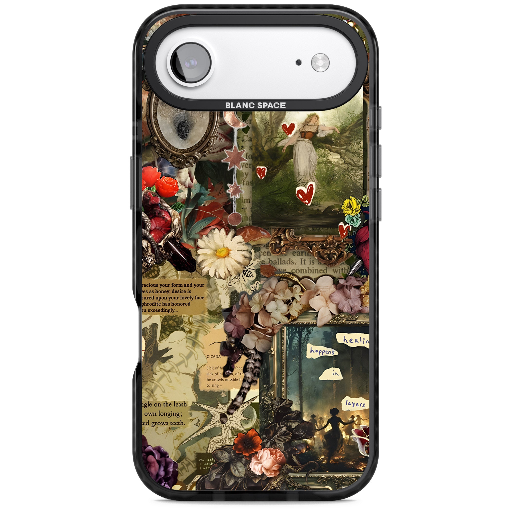Textbook Romance Collage iPhone 17 Air Impact Black Phone Case