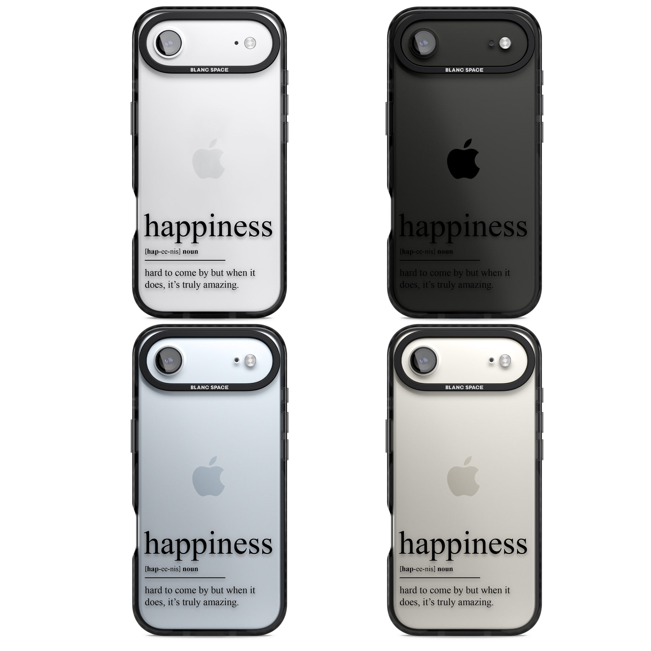 Happiness iPhone 17 Air Impact Black Phone Case APT Impact Protection