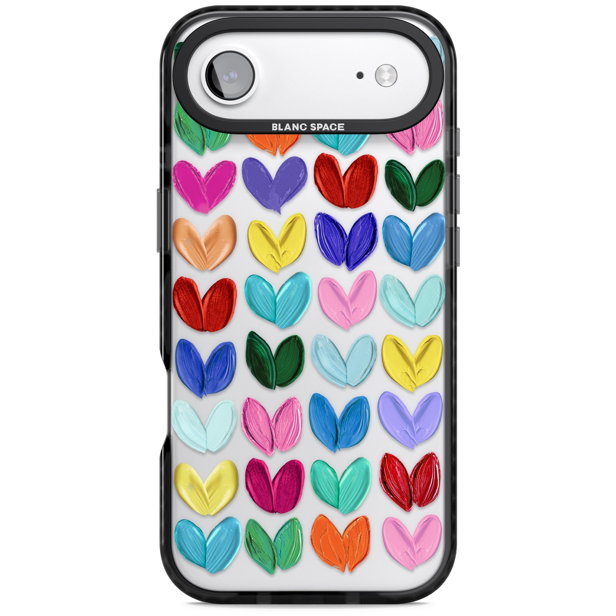 Oil Painted Hearts iPhone 17 Air Impact Black Phone Case
