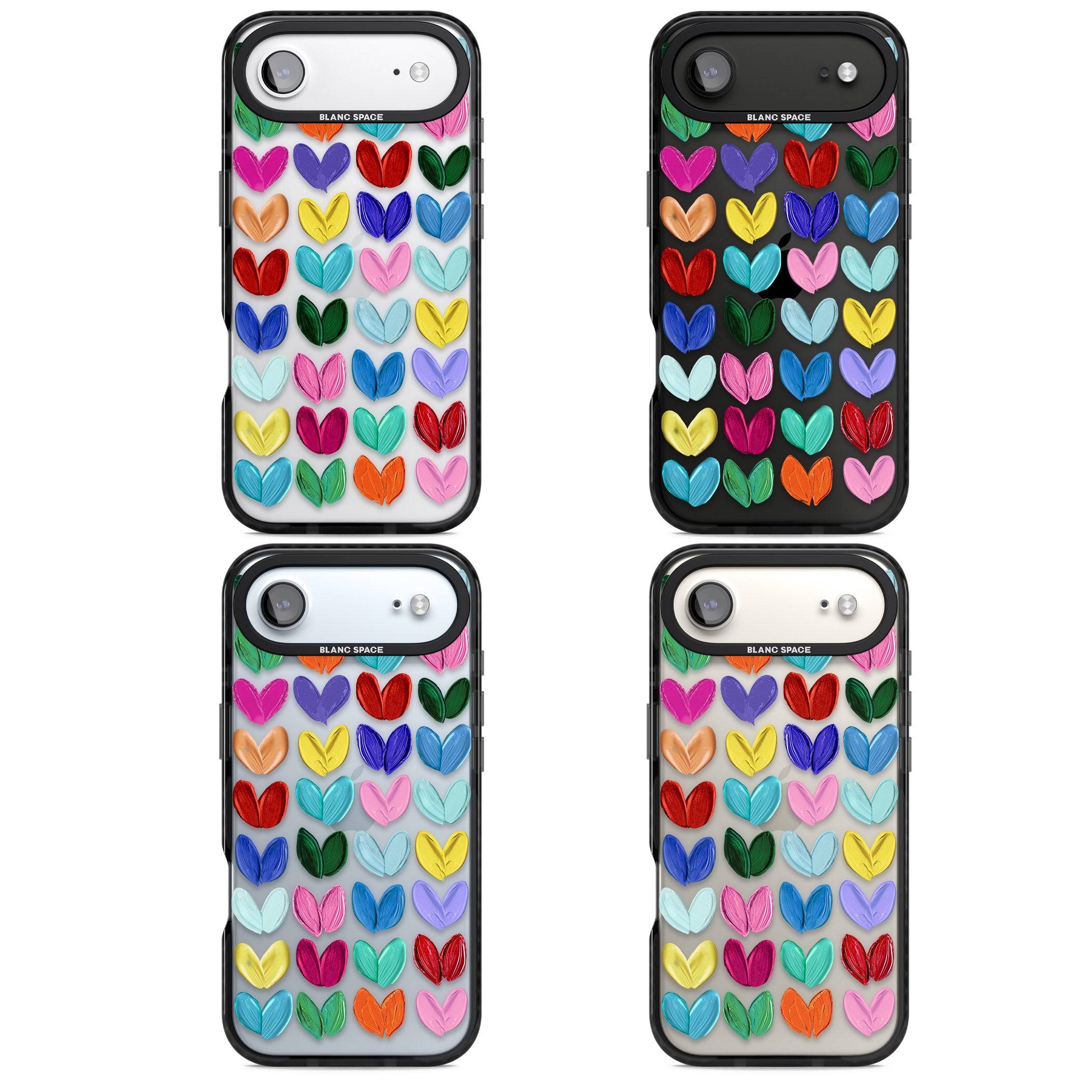 Oil Painted Hearts iPhone 17 Air Impact Black Phone Case APT Impact Protection