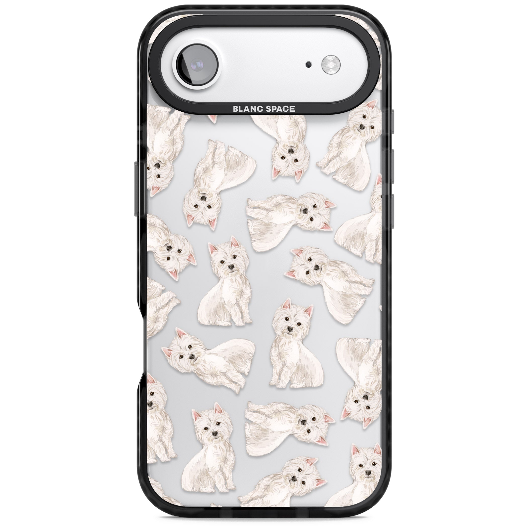 Westie Dog Pattern iPhone 17 Air Impact Black Phone Case