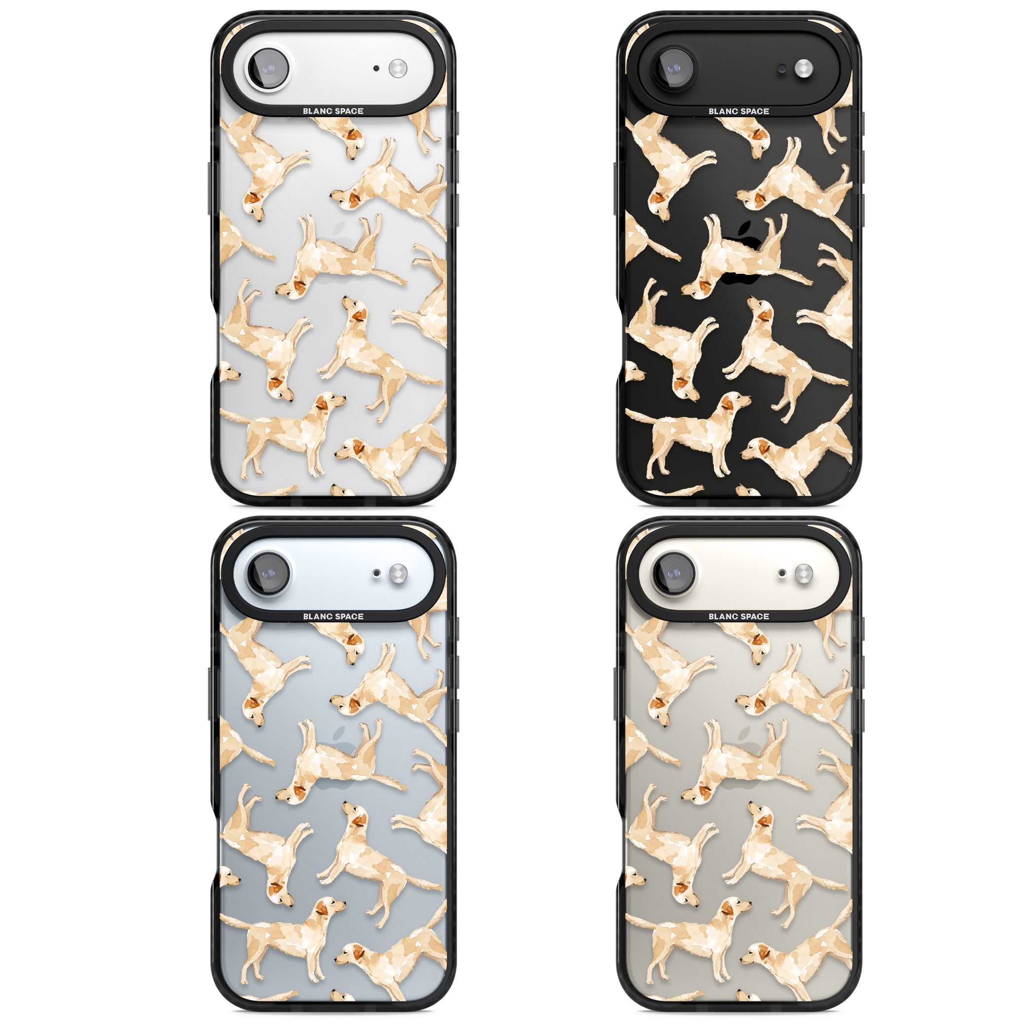 Yellow Labrador Watercolour Dog Pattern iPhone 17 Air Impact Black Phone Case APT Impact Protection