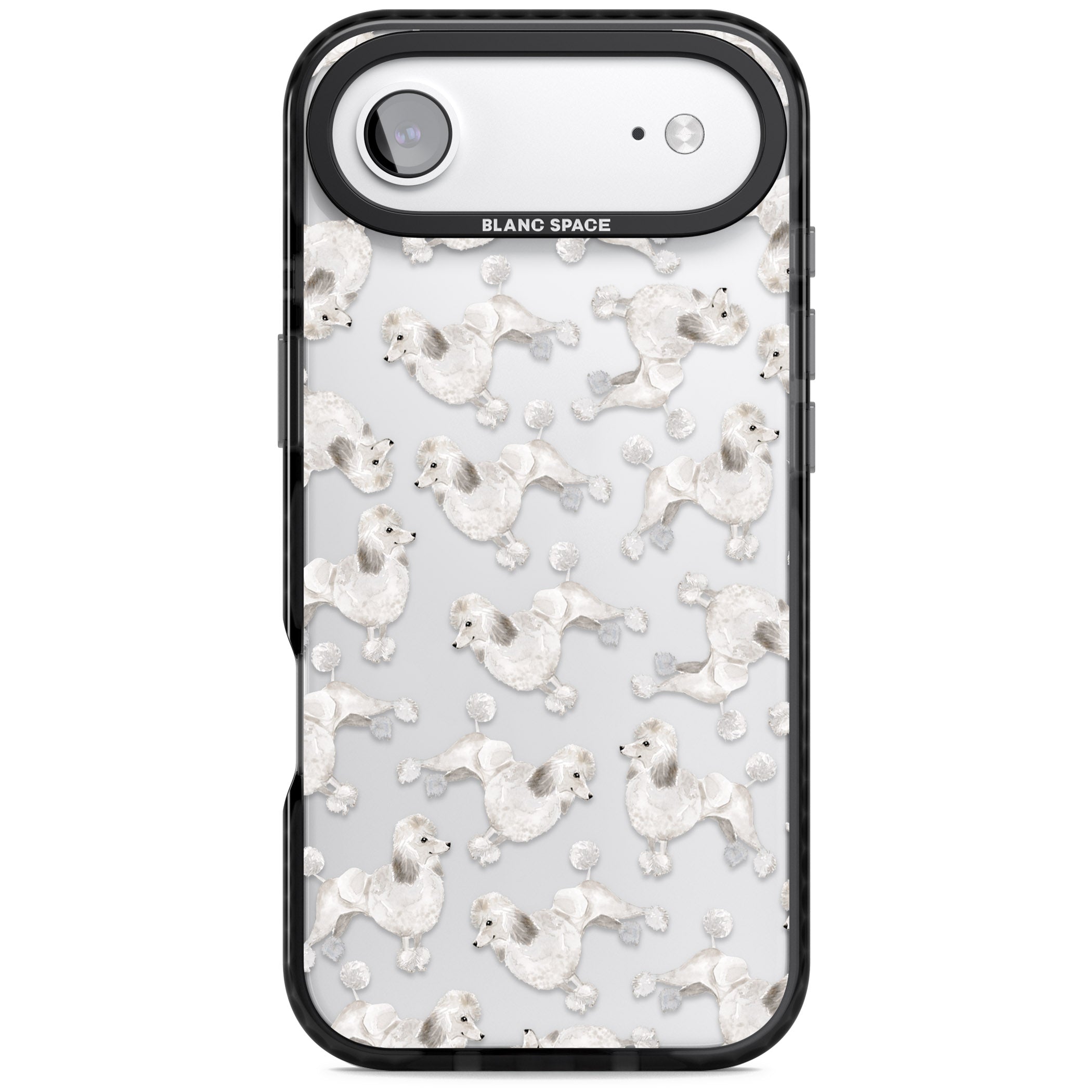 Poodle Watercolor Pattern iPhone 17 Air Impact Black Phone Case