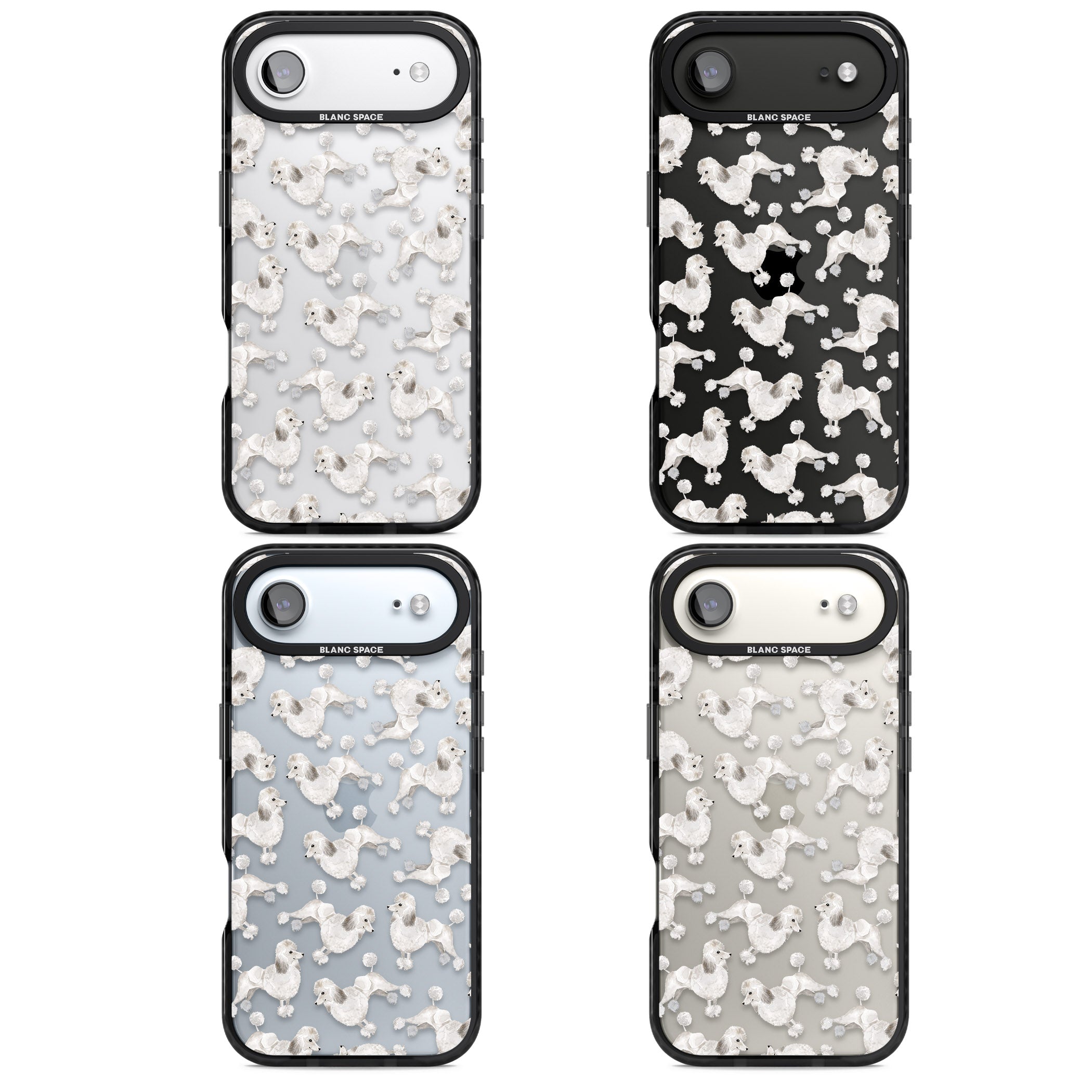 Poodle Watercolor Pattern iPhone 17 Air Impact Black Phone Case APT Impact Protection