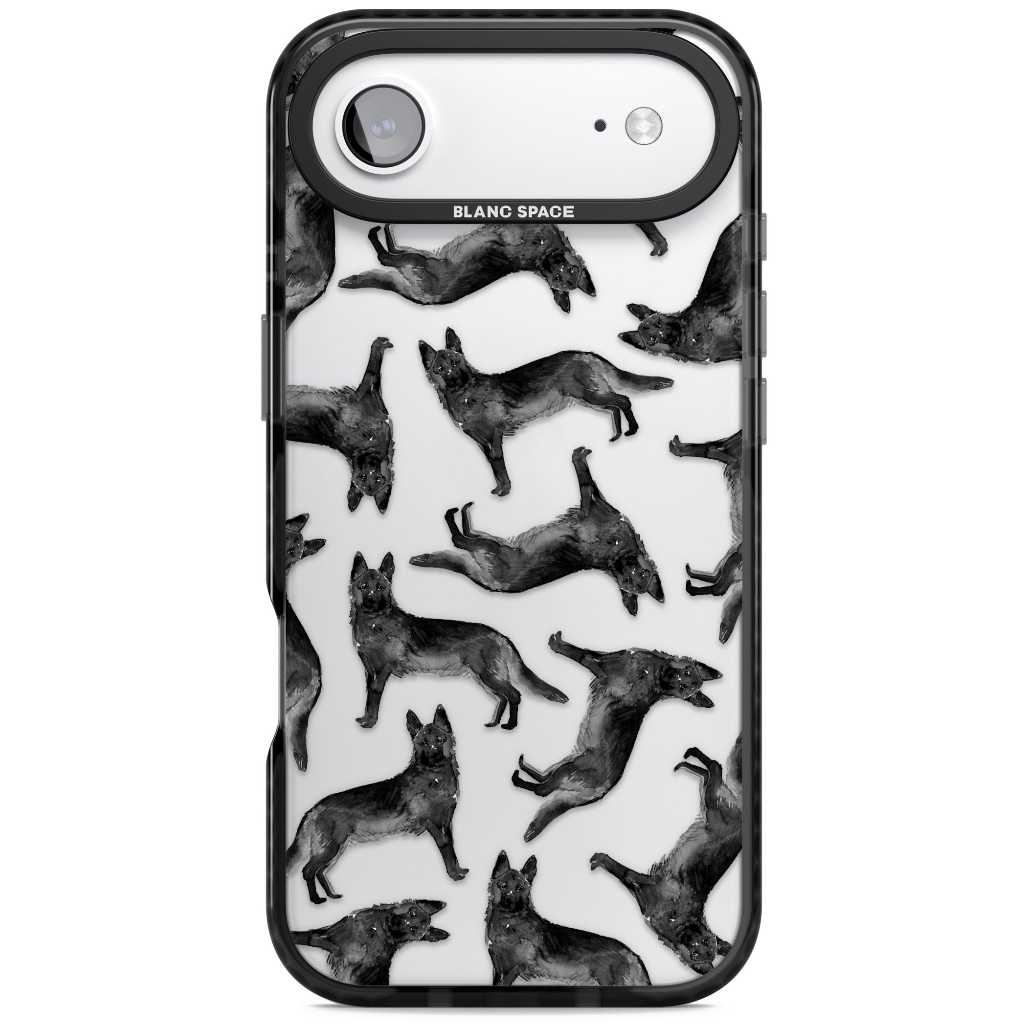 German Shepherd Pattern Black iPhone 17 Air Impact Black Phone Case