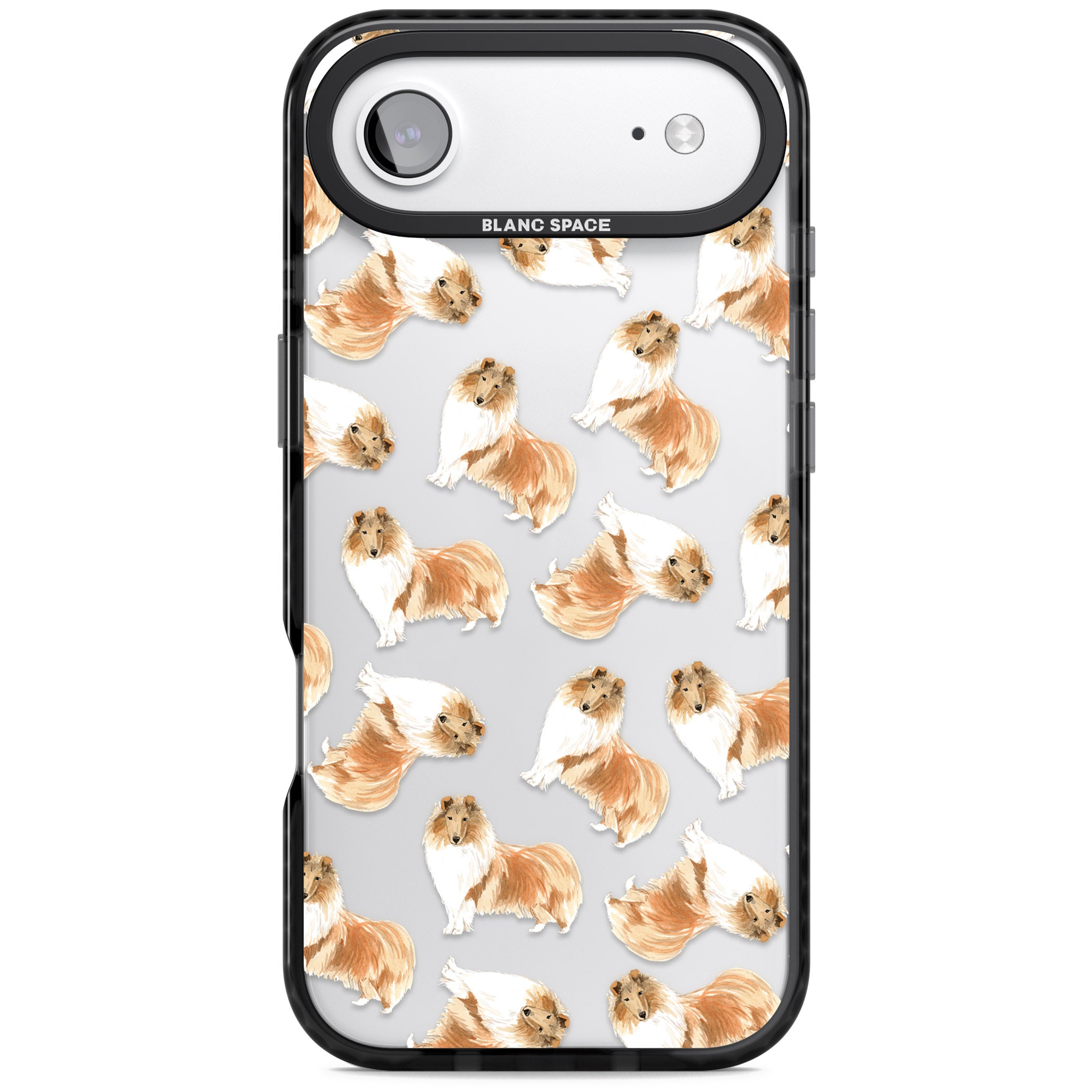 Collie Watercolor iPhone 17 Air Impact Black Phone Case