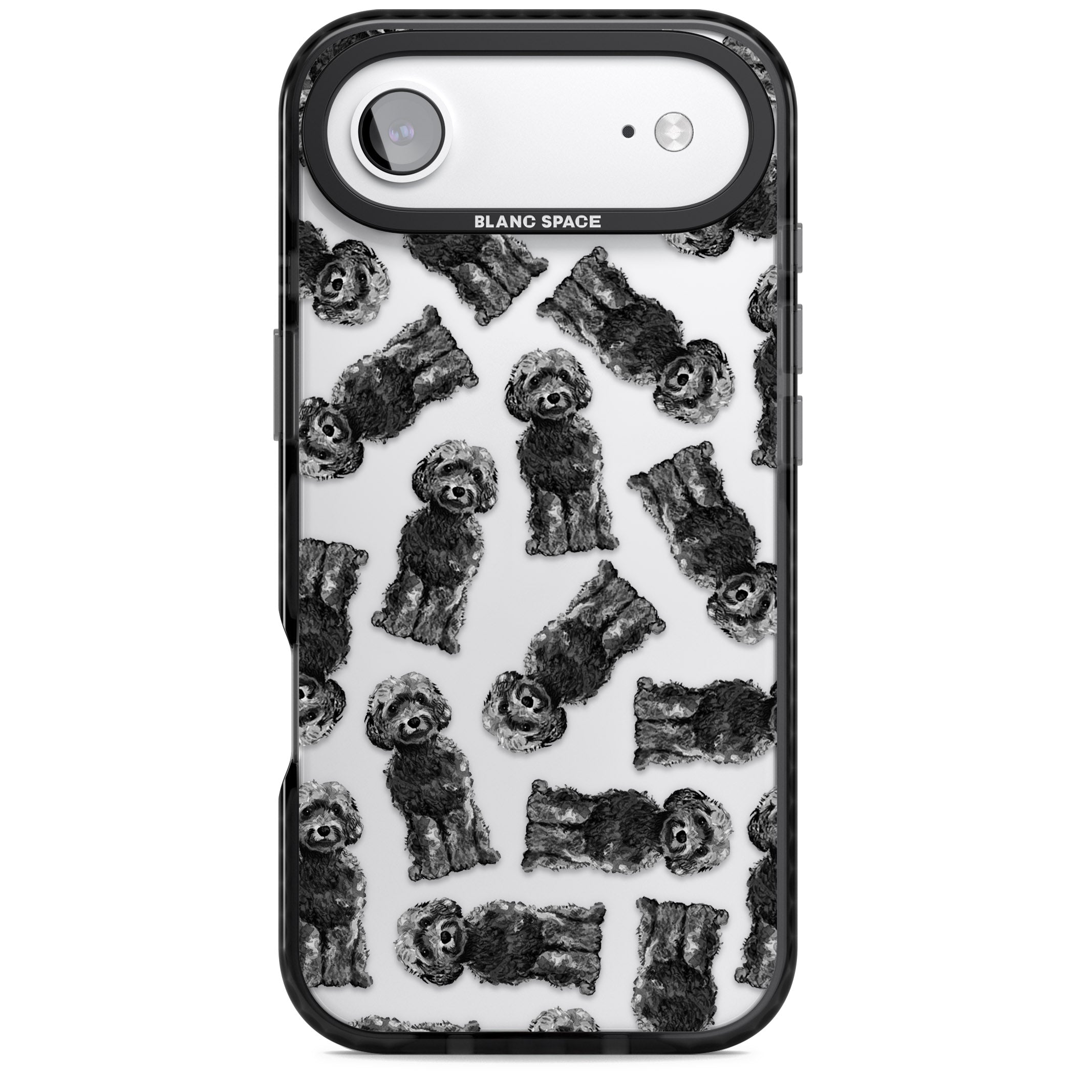 Black Cockapoo Watercolor iPhone 17 Air Impact Black Phone Case