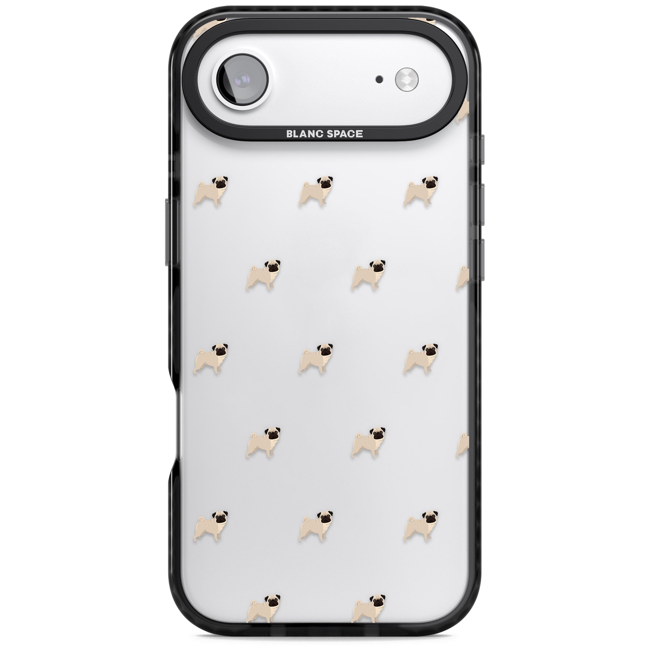 Pug Pattern iPhone 17 Air Impact Black Phone Case